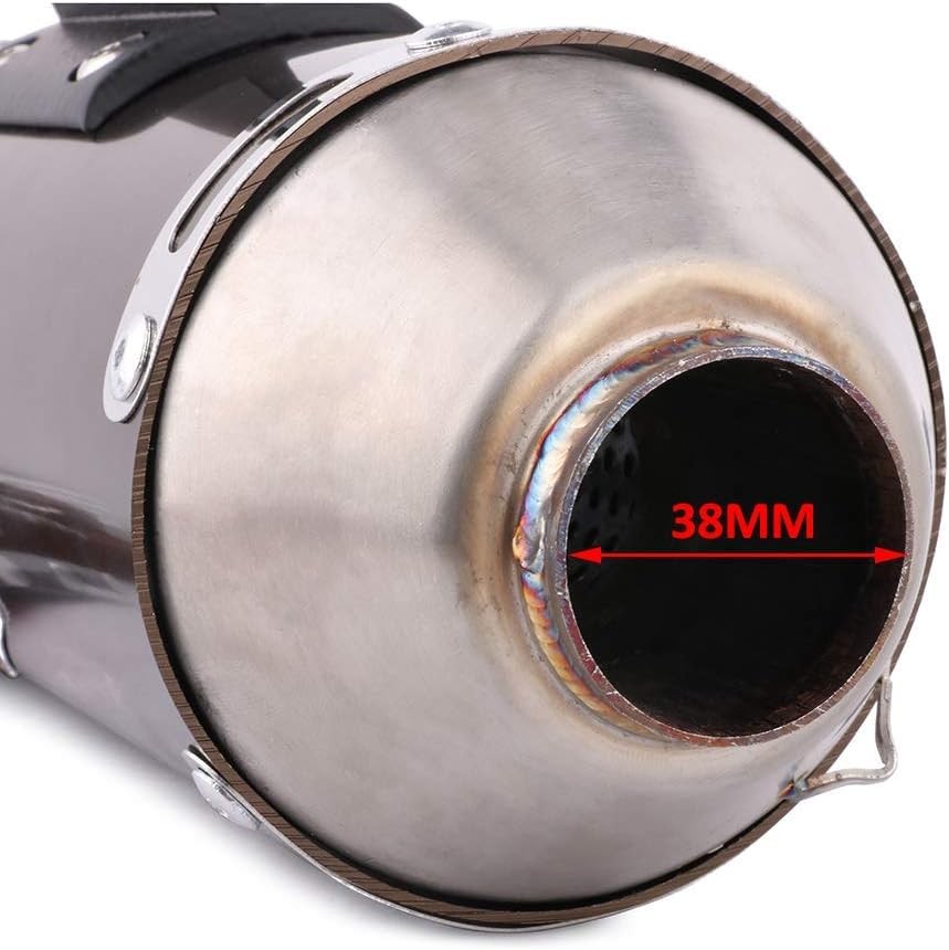 JFG RACING Dirt Bike Slip On Exhaust,Motorcycle Muffler Pipe Exhaust, Red