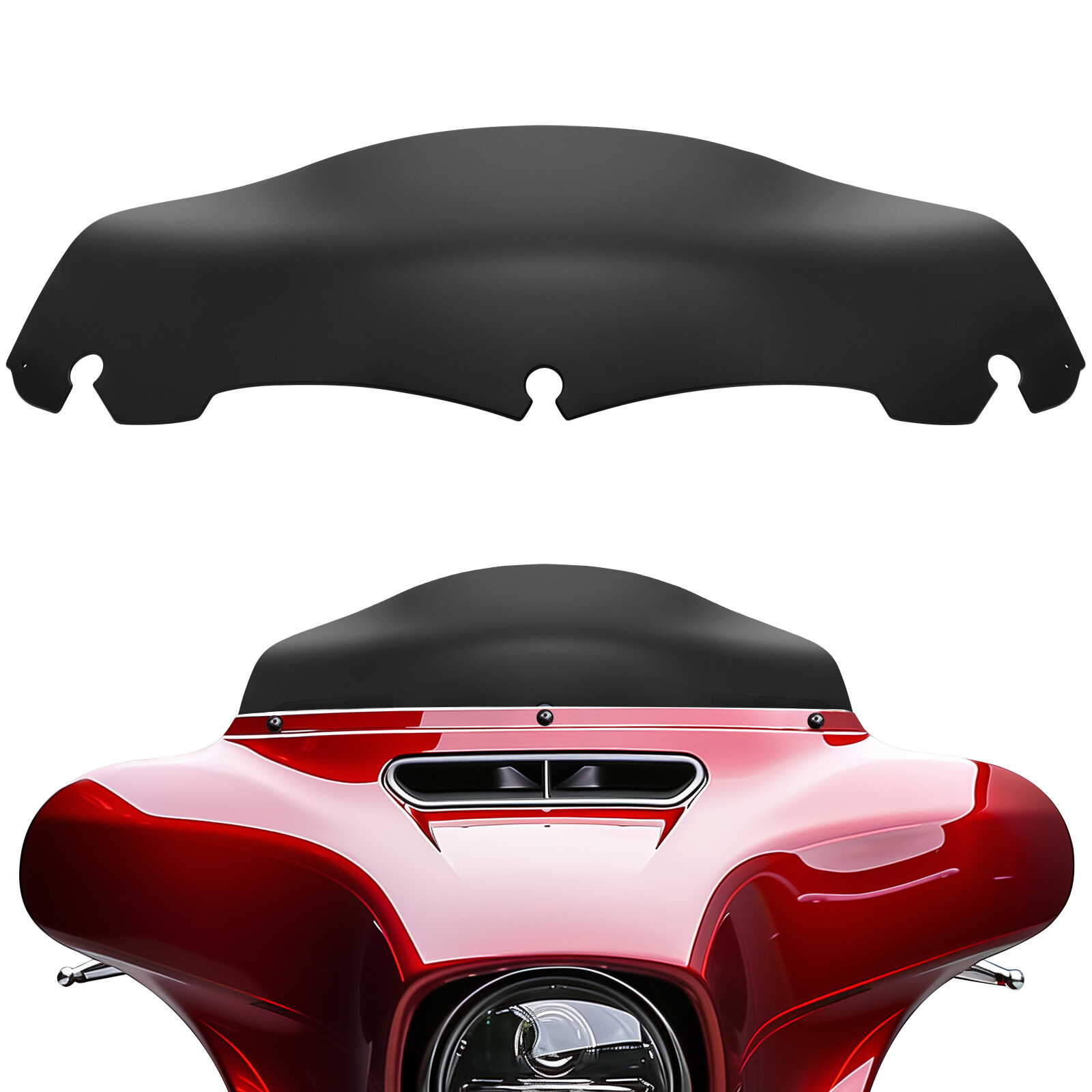 7″ Wave Windshield Windscreen For Harley Davidson Touring Street Glide 2014-2024