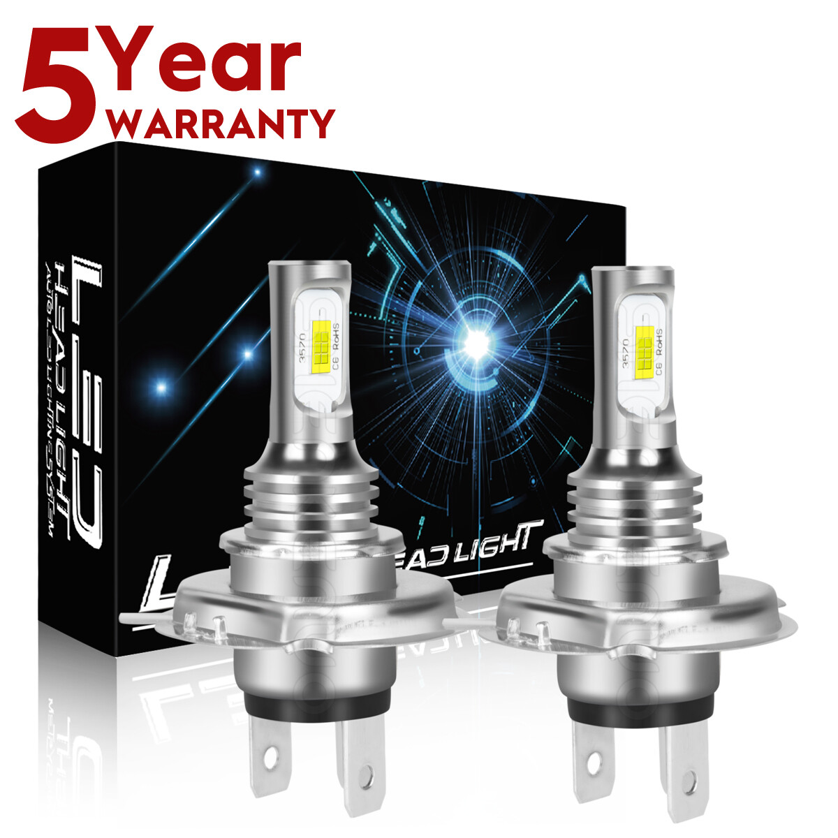 Pair Upgrade High/Low Bean Headlight LED Bulbs for Honda XR650L 1993-2023