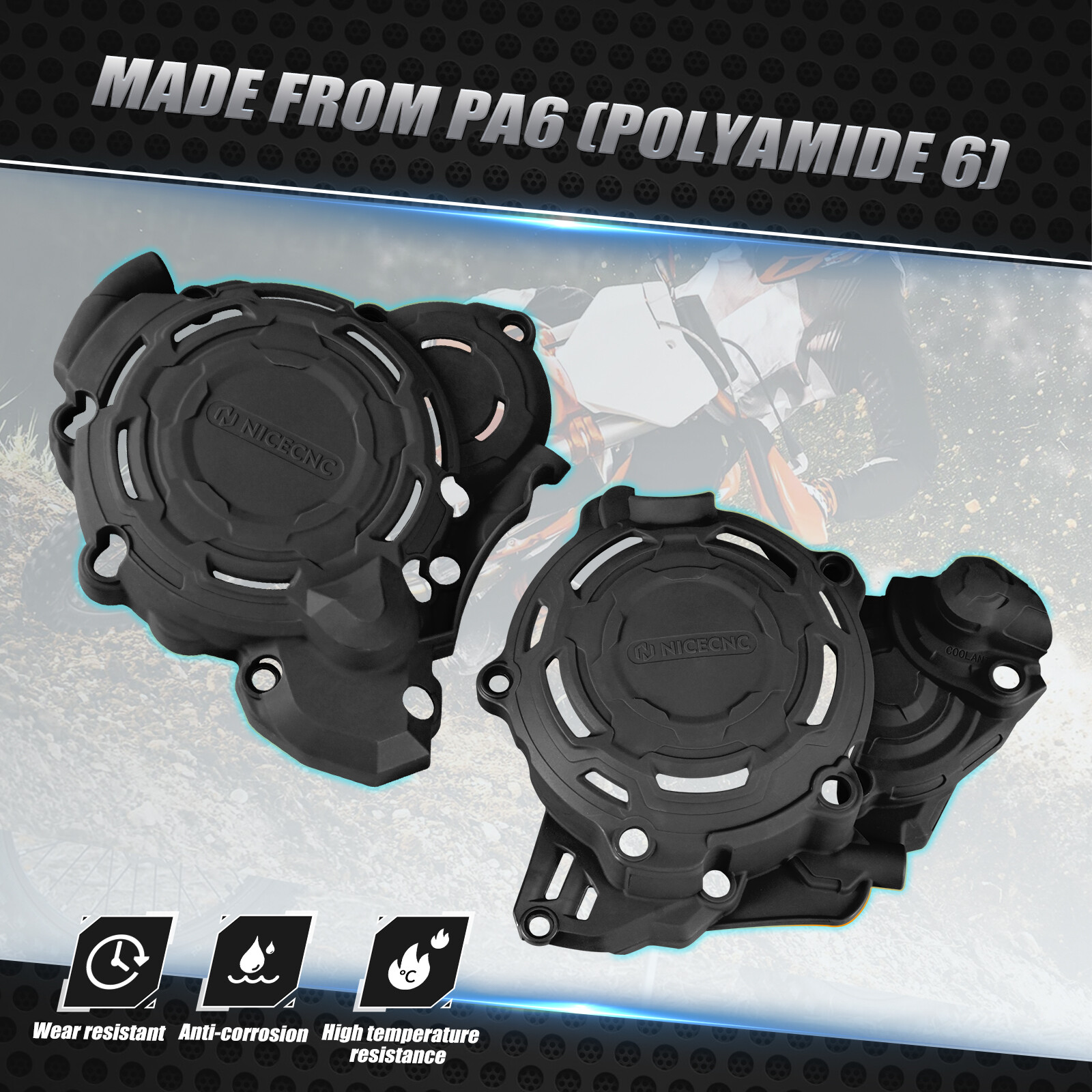 NICECNC Ignition Clutch Cover Protector For KTM 250 300 EXC XC-W 2024-2026