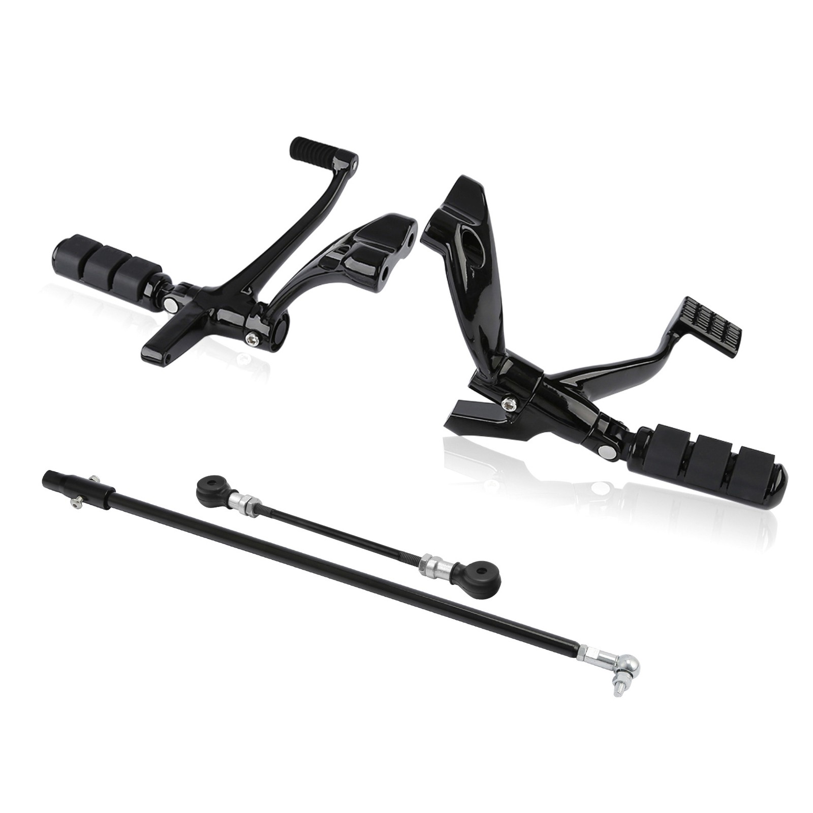 Black/Chrome Forward Controls Pegs Levers Linkage Fit For Harley Sportster XL883