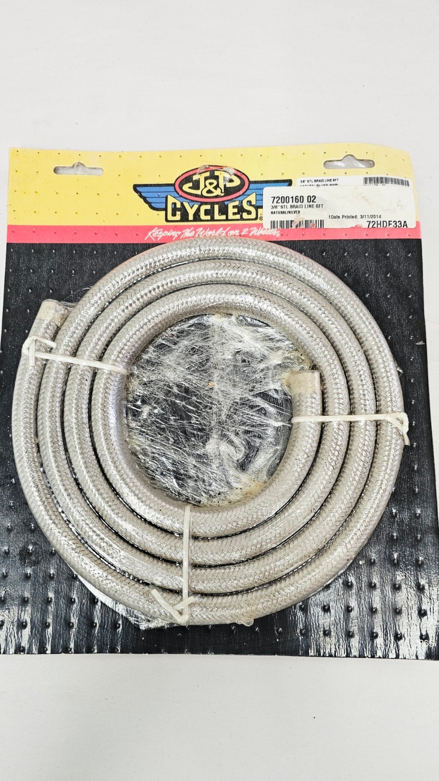 1998 HARLEY FLH ROADKING 3/8 Inch Stainless Braided Fuel Oil Line 6′ w/ Clamps