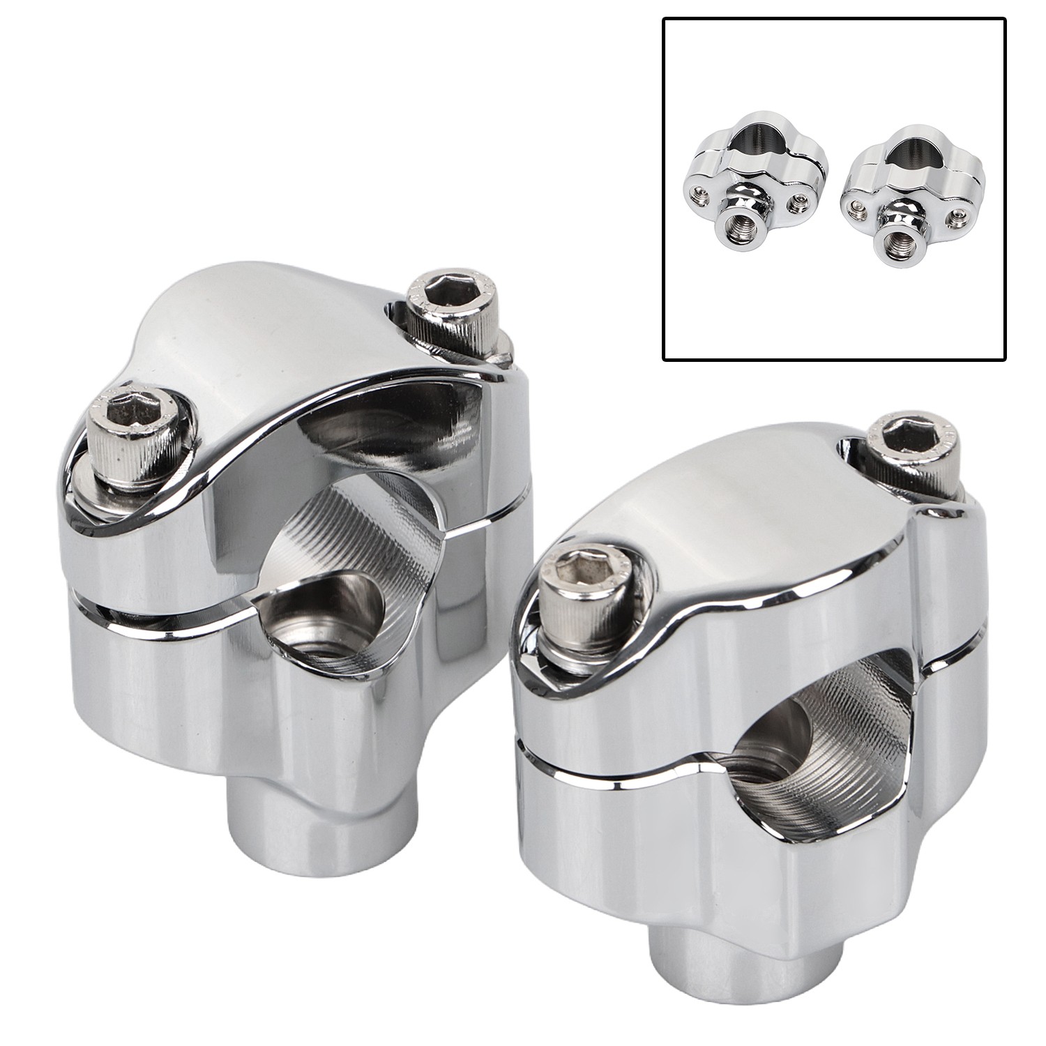 1.65″ Handlebar Mount Clamp Risers Fit For Harley Fat Boy Wide Glide Sportster