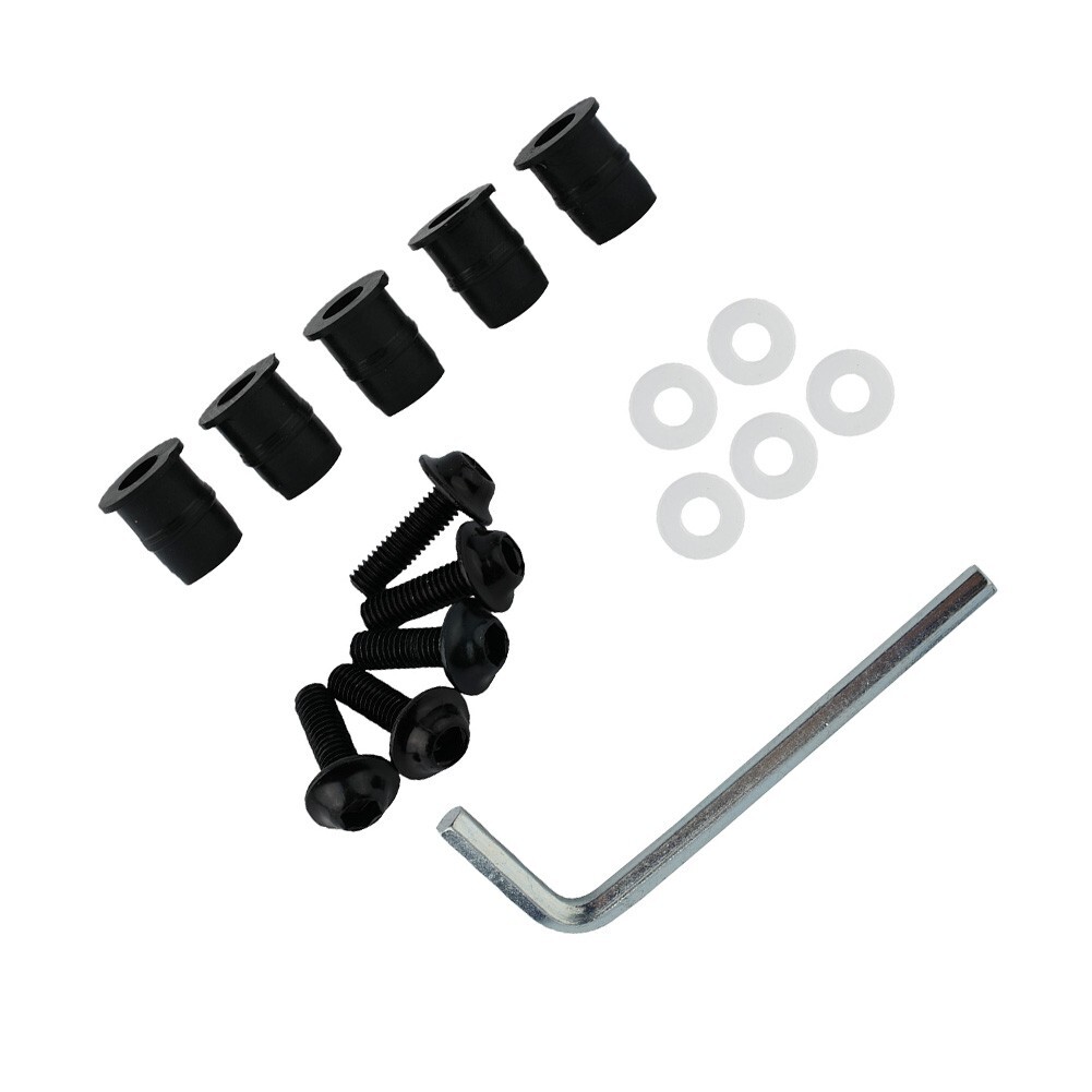 Screw Kit CNC Bolt Strength Windshield Accessory Aluminum+plastic Black