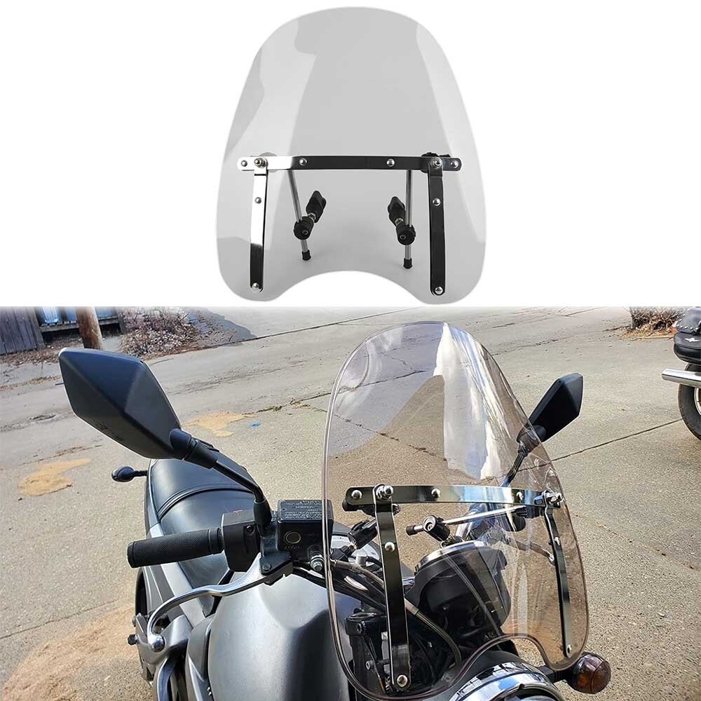 18″x16″ Smoke Motorcycle Windshield 7/8″ 1″ Handlebar For Buell Blast 2000-2009