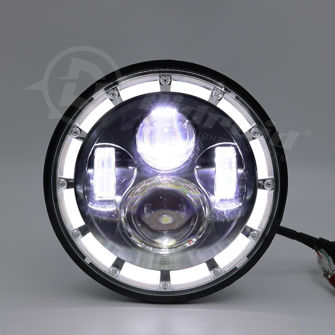 For Harley Davidson Fat Boy EFI FLSTF 7″ Round LED Headlight Projector DRL Hi/Lo