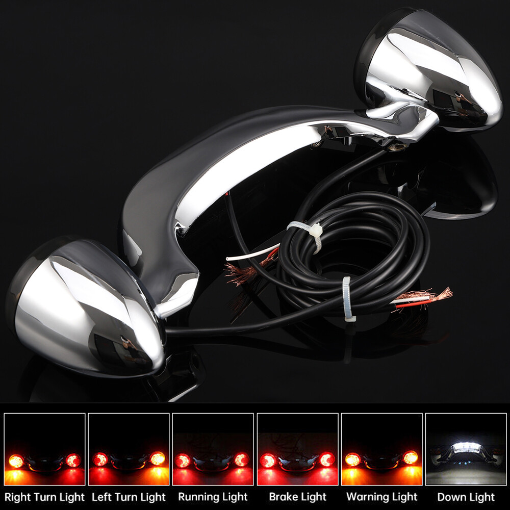 Rear Bullet Brake LED Light Bar Turn Signals For Harley Road King Electra Glide