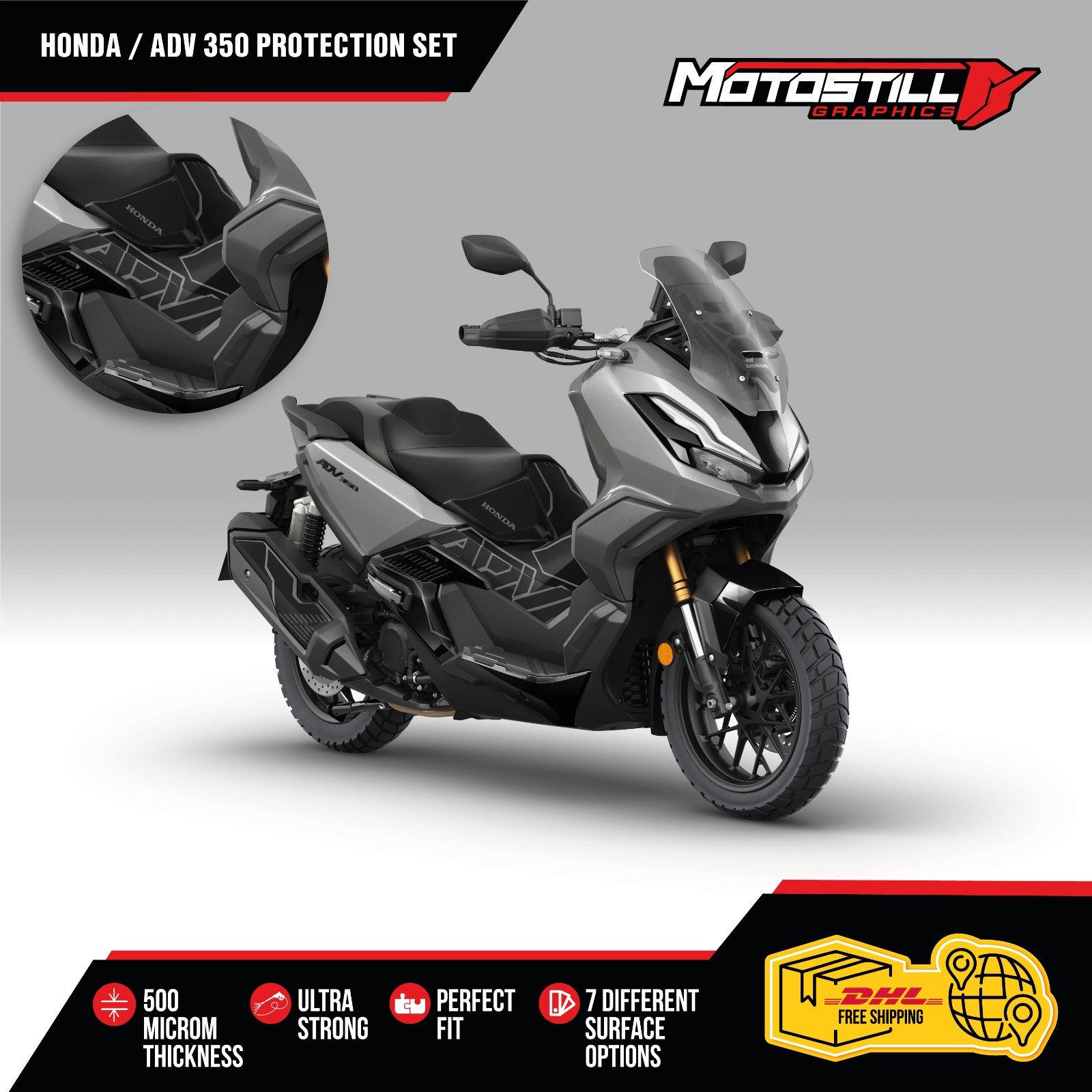 Honda Adv 350 Protect Graphic Sticker Decal Wrap Kit Fits / 2023-2025