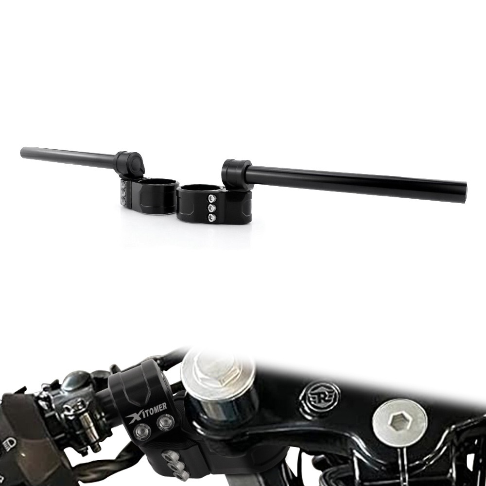 1 Pair Motorcycle 41MM Adjustable Clip-Ons Handlebar Black Fit For Universal