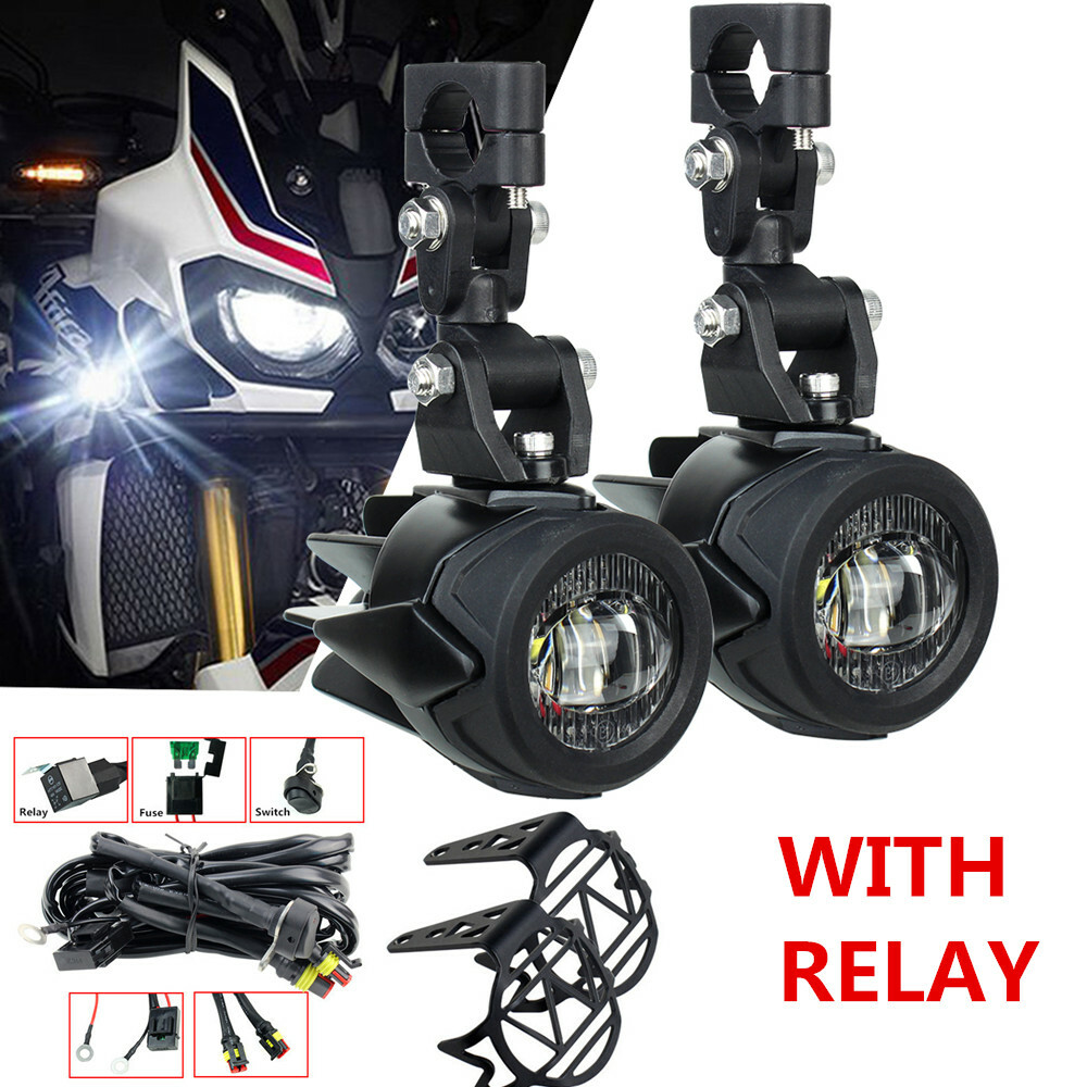 For R1200GS F800GS F650 K1600 Motorcycle 40W LED Auxiliary Fog Lights With Relay