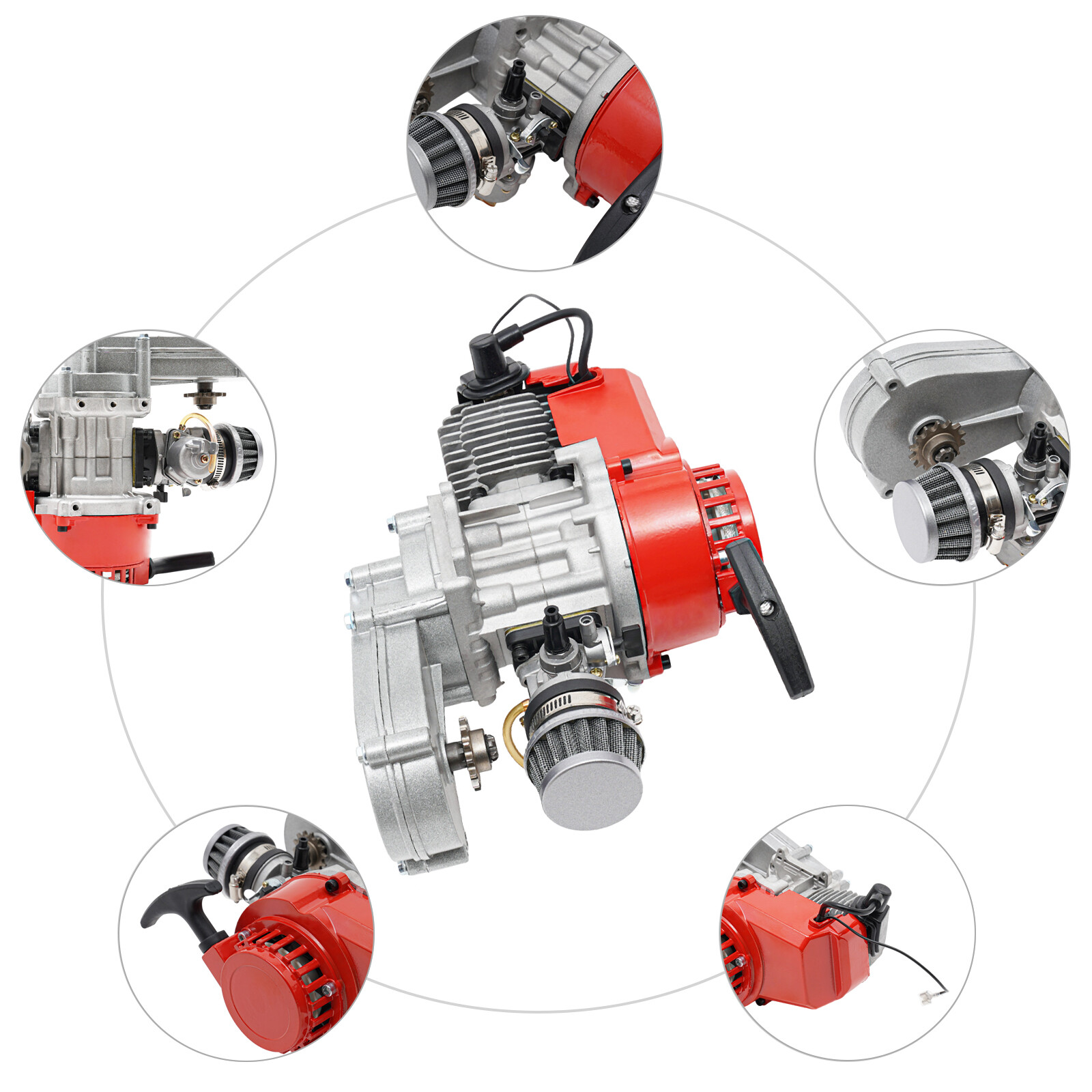 49CC 2 Stroke Engine Motor Pull Start for Pocket Bike Mini Dirt Bike ATV