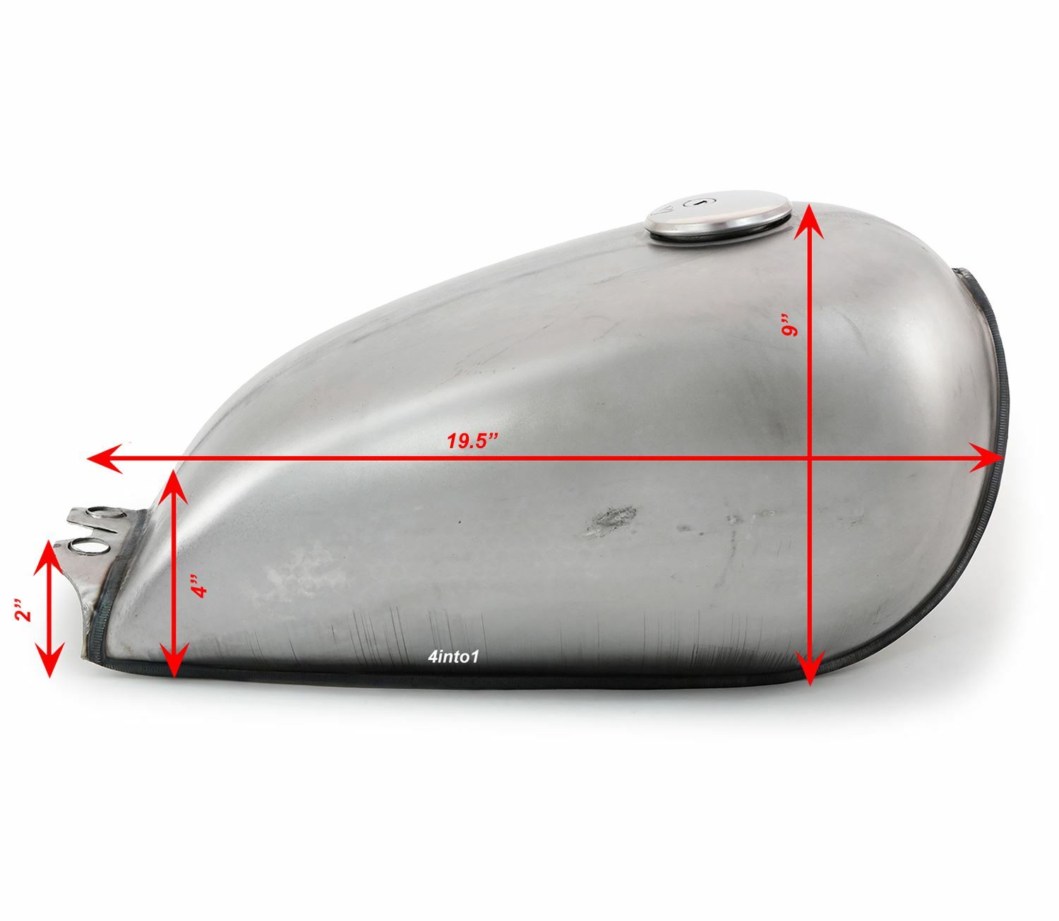 The Pacifica Bobber Gas Tank Raw Steel Cafe Racer Motorcycle Fuel Retro Classic