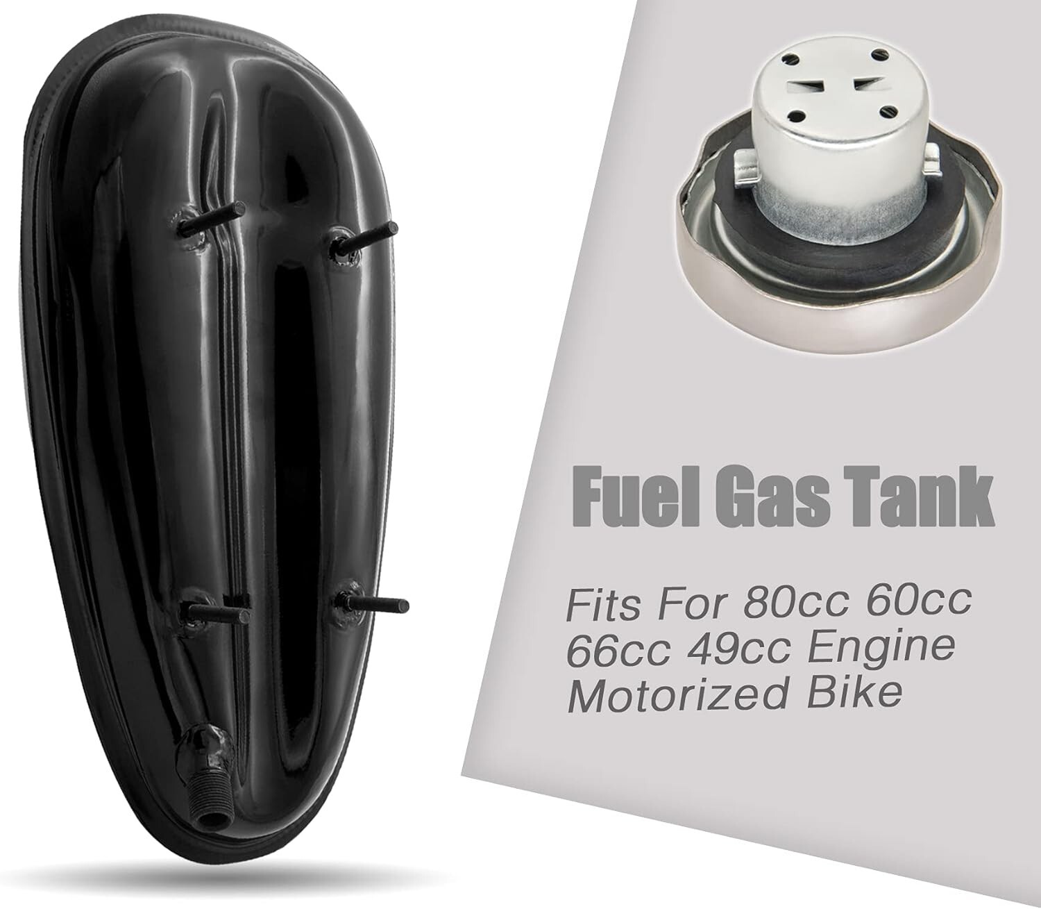 2L Fuel Gas Tank 80cc 60cc 66cc 49cc Engine Motorized Bicycle Cap Petcock Valve
