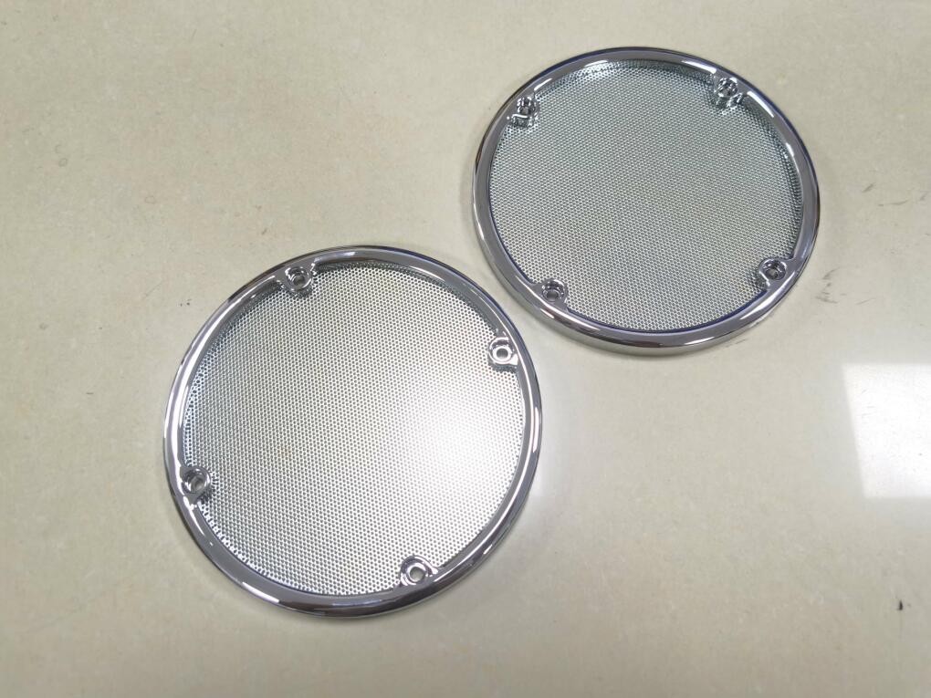 Metal Chrome Rear Speaker Trim Grills Mesh Covers For Harley Electra Tri Glide