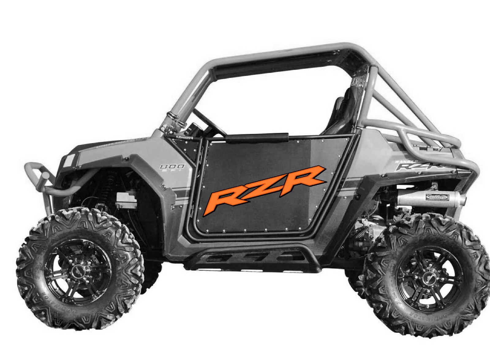 RZR decal 4 pack graphic / ORANGE / vinyl adhesive stickers / decal pack