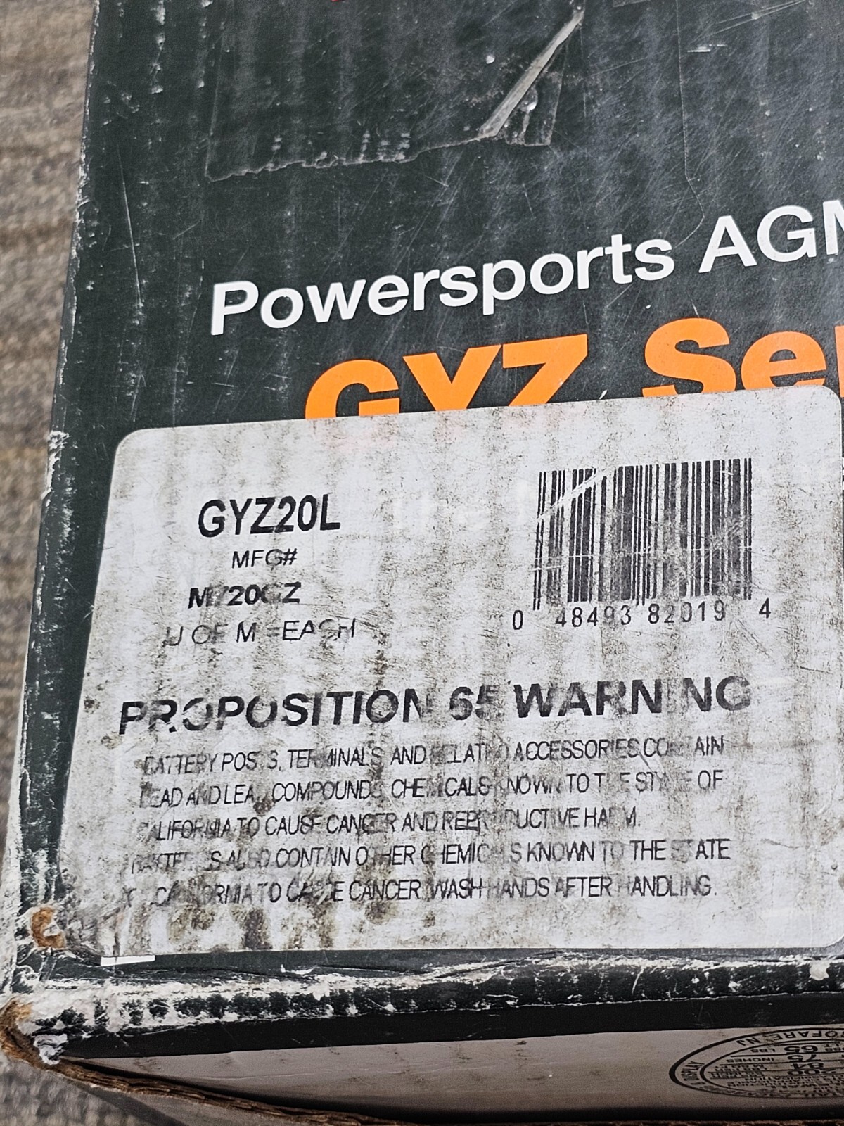 Yuasa GYZ20L GYZ Series High Performance Maintenance Free Battery for Honda