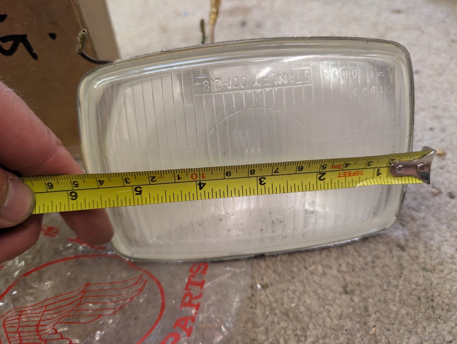 Honda Headlight OEM Rectangular Stanley 001-2184 Classic Bike / Scooter #W11