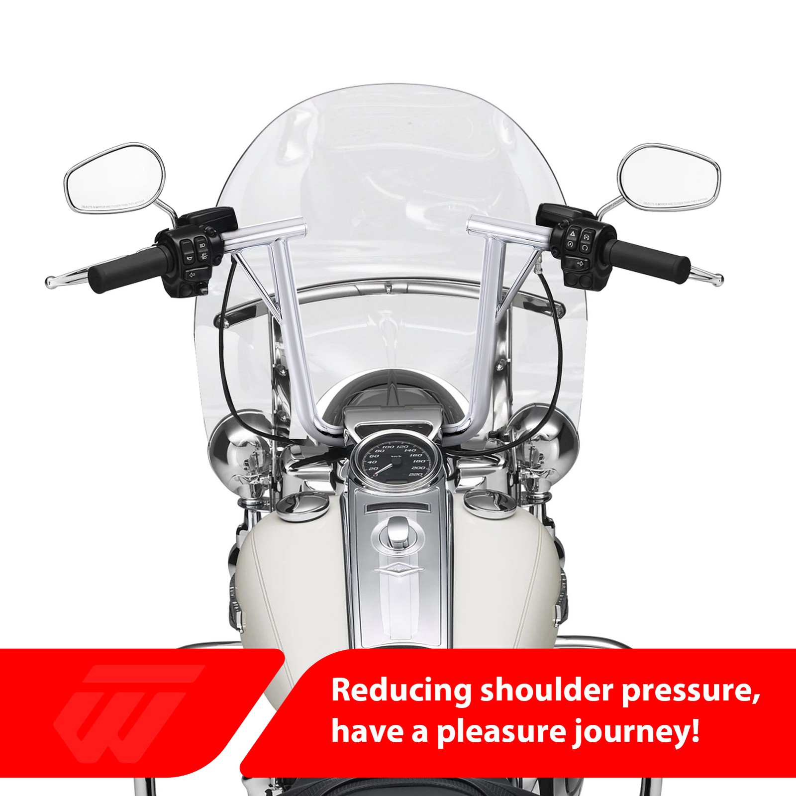 12″ Pre-Drilled Meathook Handlebars For Harley Sportster Softail Dyna Road Glide