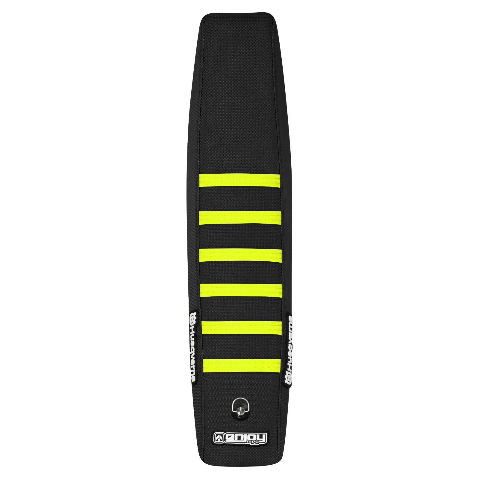 2024-25 Husqvarna TC 65 TC65 Seat Cover ALL BLACK w/ NEON YELLOW ribs #445 LOGO