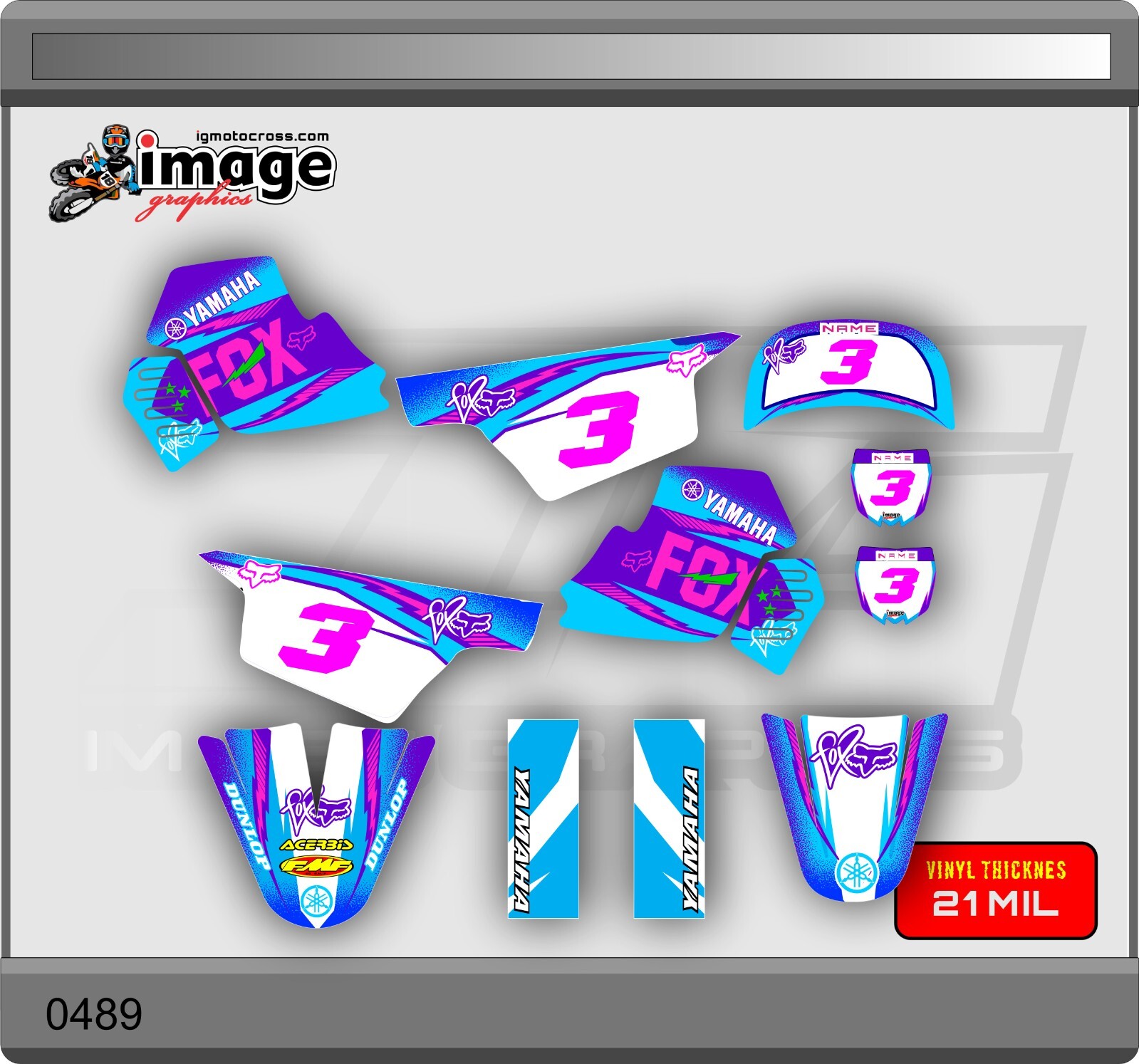 YAMAHA PW 50 PW50 GRAPHICS KIT DECALS Fits Years 1990 – 2023 PINK BABY BLUE