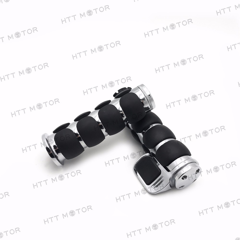 HTTMT NEW MOTORCYCLE HAND GRIPS FOR 7/8″ 22mm HANDLEBAR SPORTS BIKES Chrome