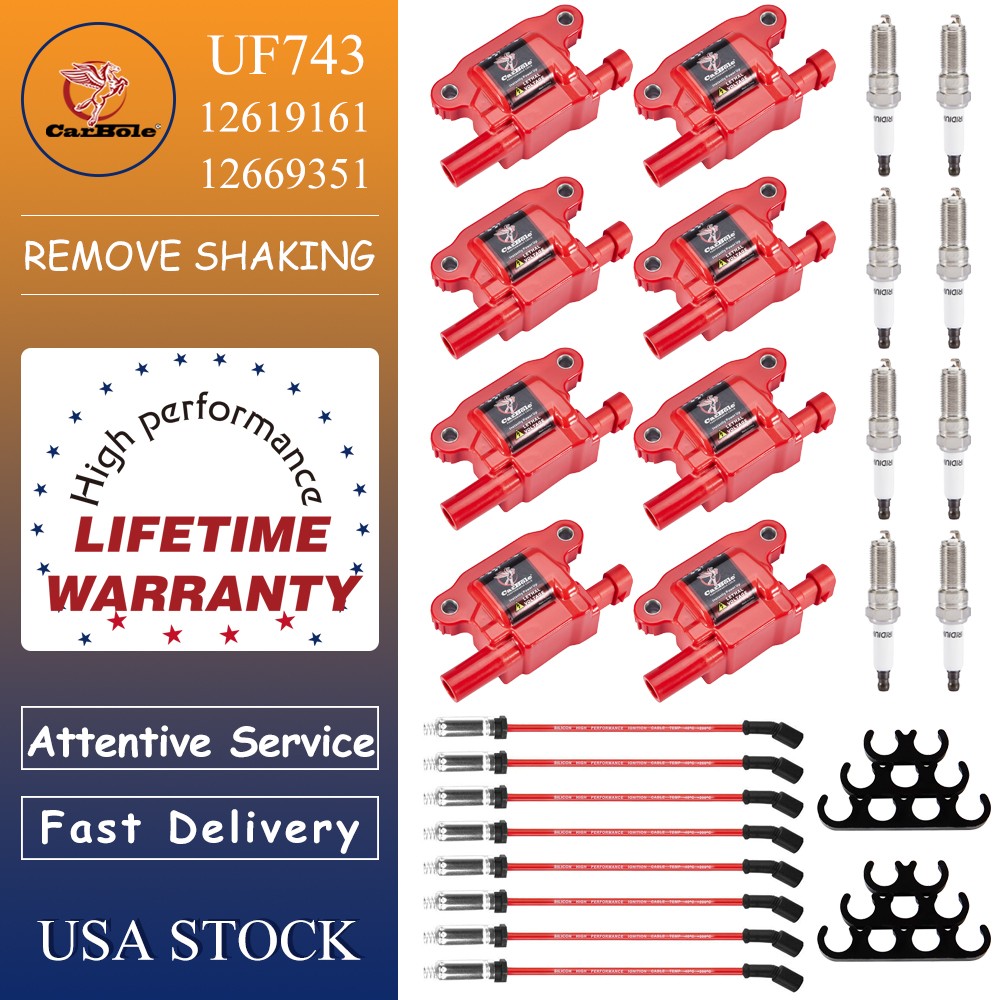 Performance Tune Up Kit UF743 Coil Spark Plug Kit For Chevy GMC 5.3 6.2L 2014-22