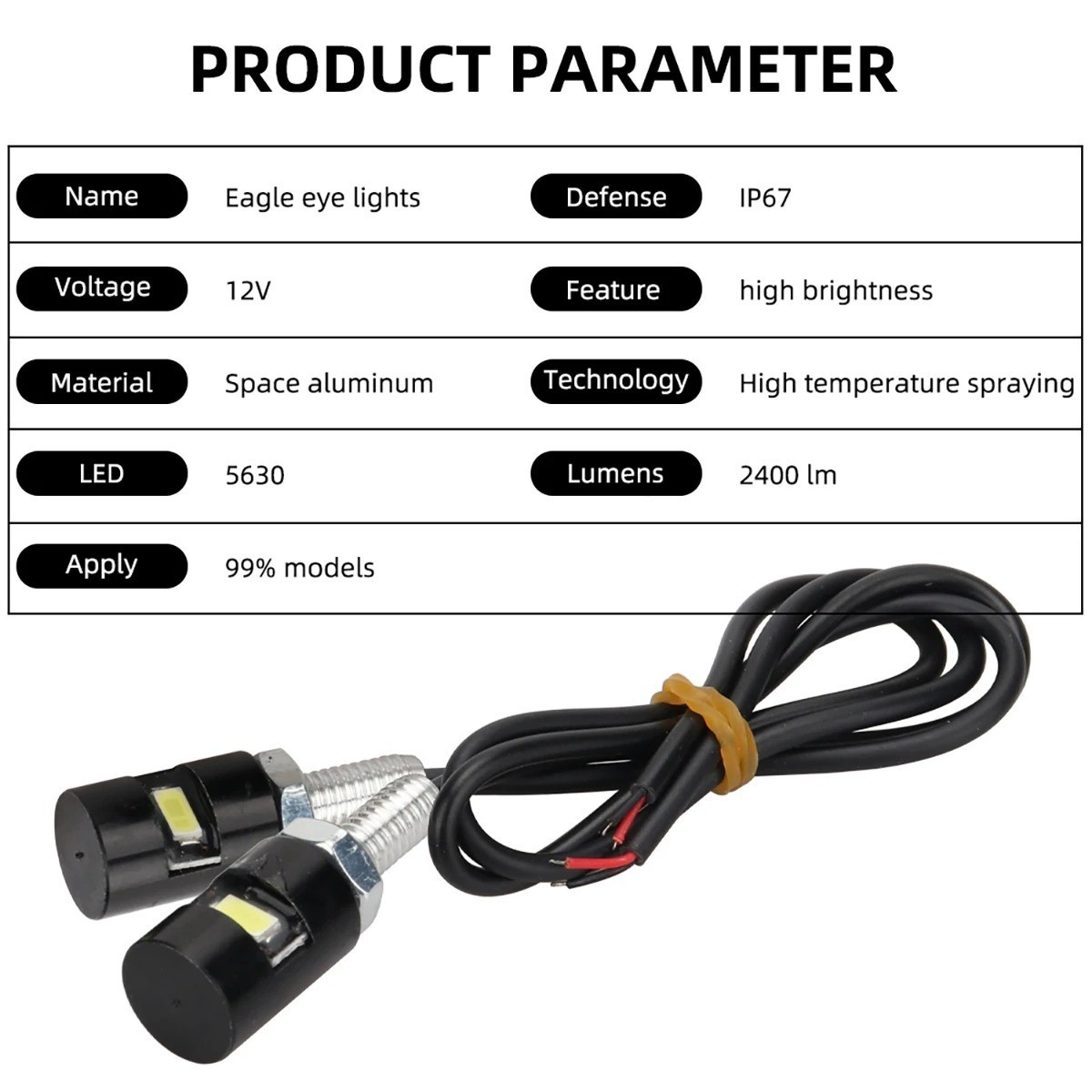 2PCS UNIVERSAL LED NUMBER PLATE TAIL TIDY LIGHTS CAR MOTORCYCLE BOLT LIGHT LAMP