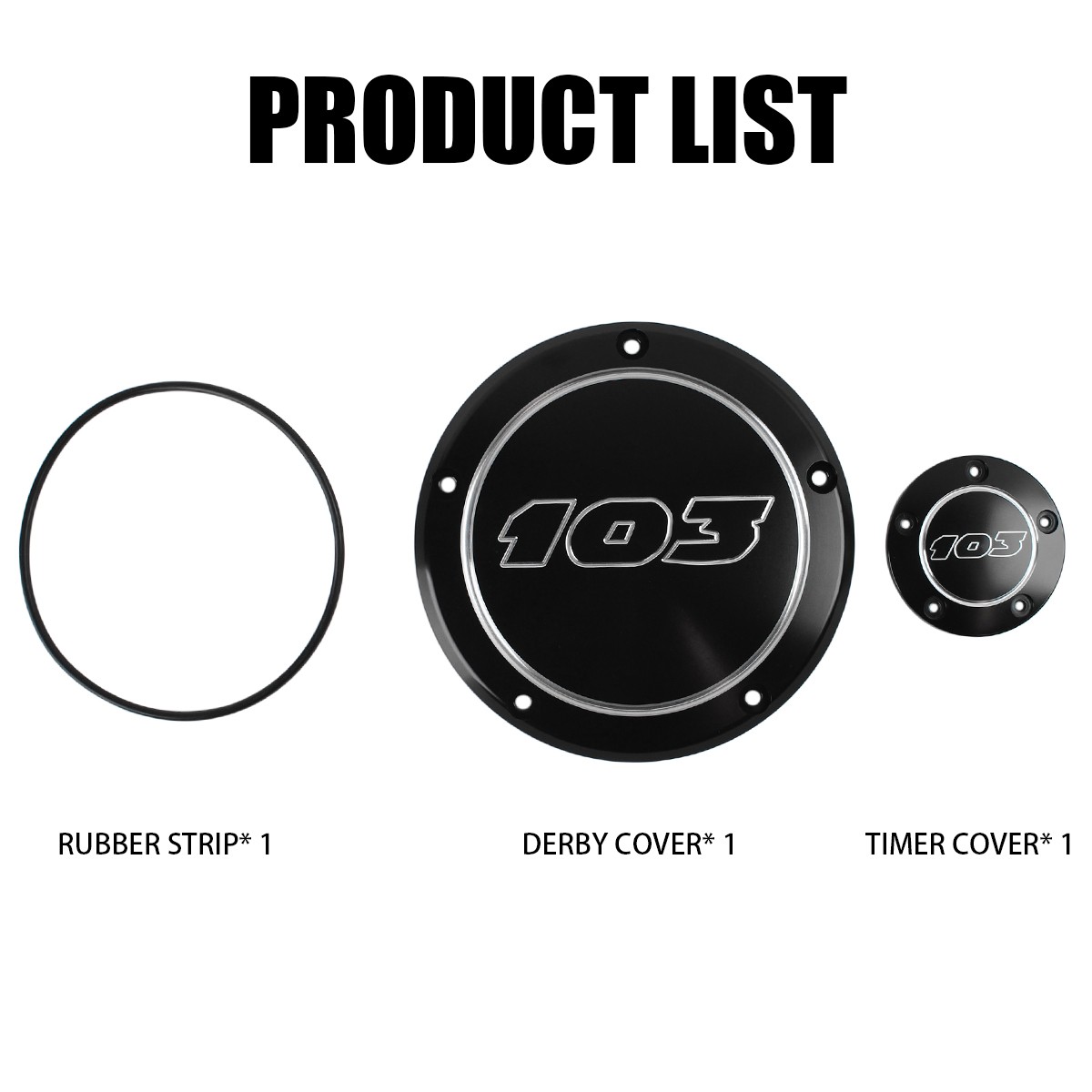 Black 103 Derby Cover Timing Timer Cover For Harley Touring Electra Glide 99-15