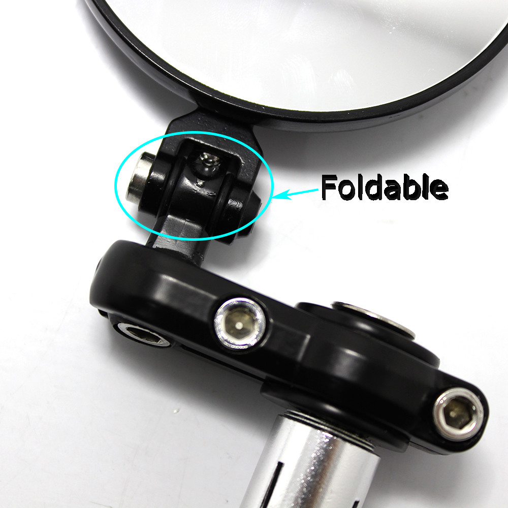 7/8″ Folding Bar End Motorcycle Mirrors Aluminum Black Right and Left Cafe Racer
