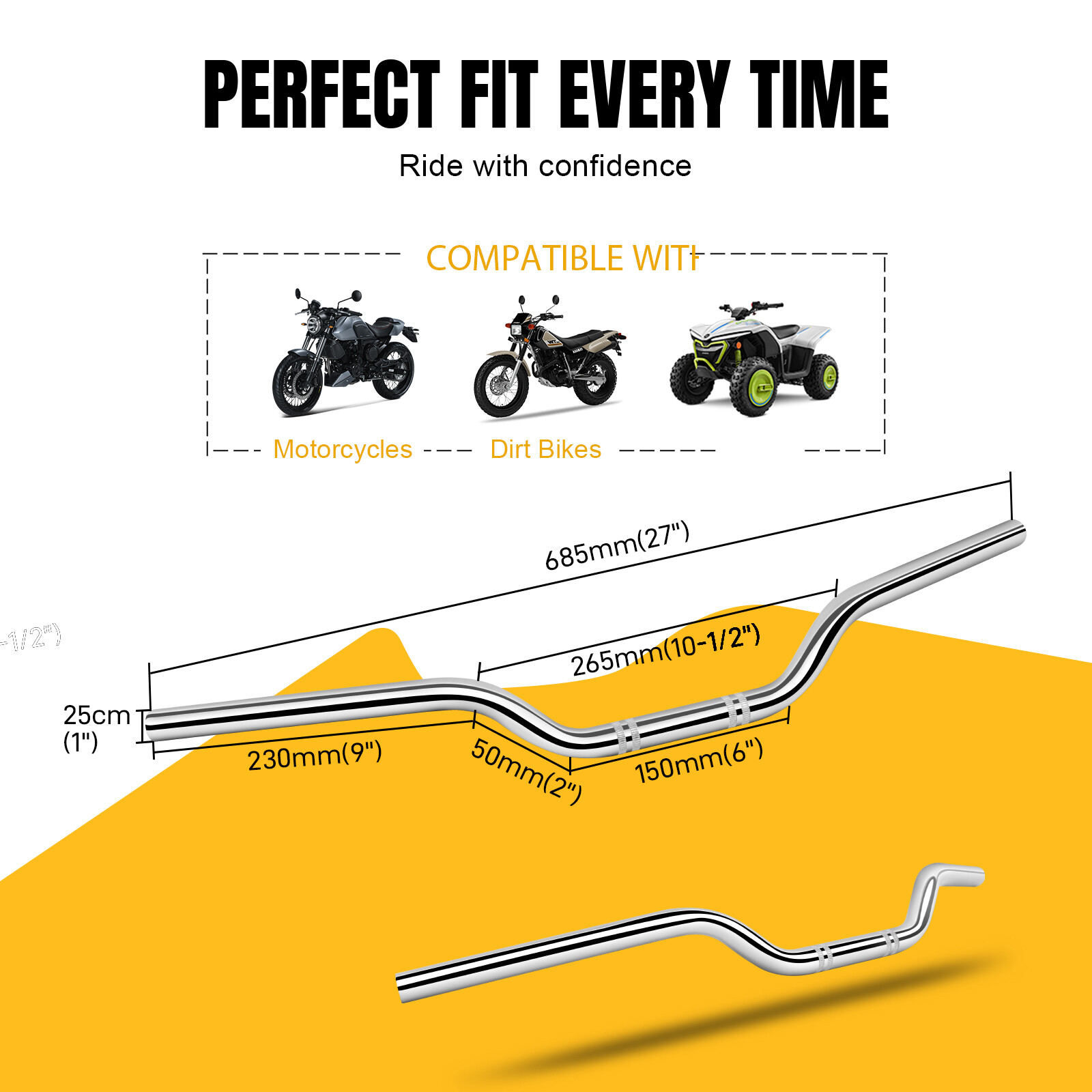 Motorcycle 1″ 25mm Handlebar Tracker Drag Bar For Triumph Bonneville Speedmaster