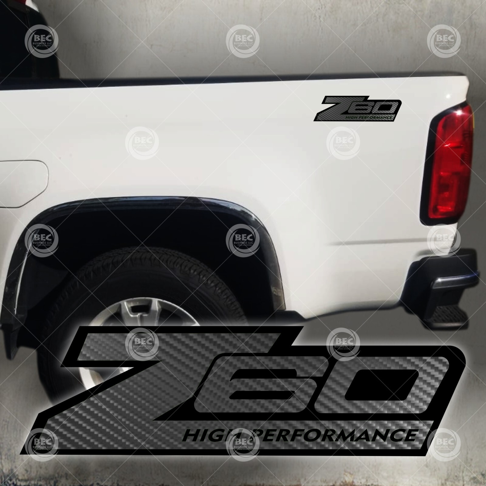 Z60 stickers decal High Performance truck carbon fiber cut (SET)