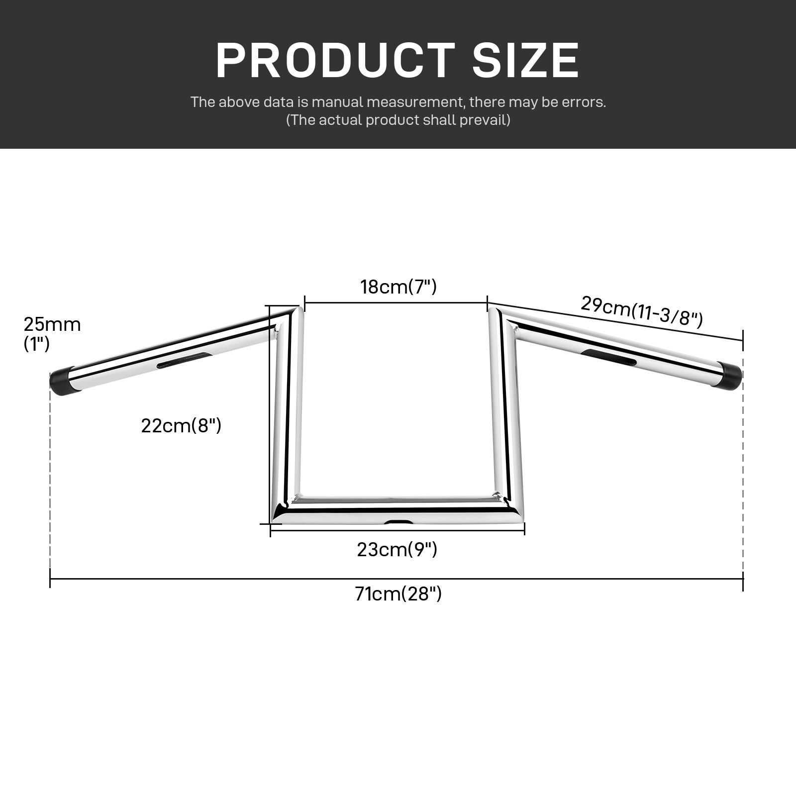 1″ 25mm Handlebar Z-Bar Silver For Honda Shadow Aero Spirit VT 1000 750 VLX 600