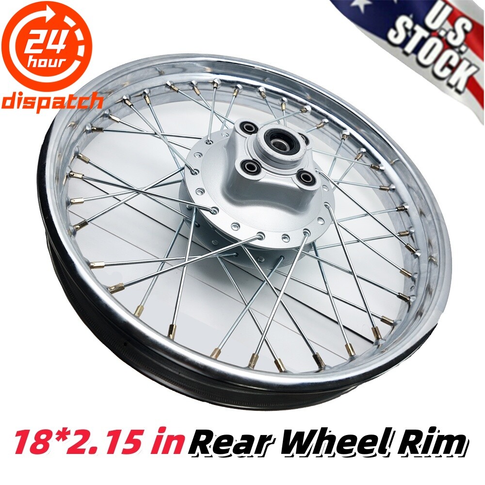 US For the Hawk 250 DLX EFI Models 18*2.15 in Sliver Rear Wheel Rim