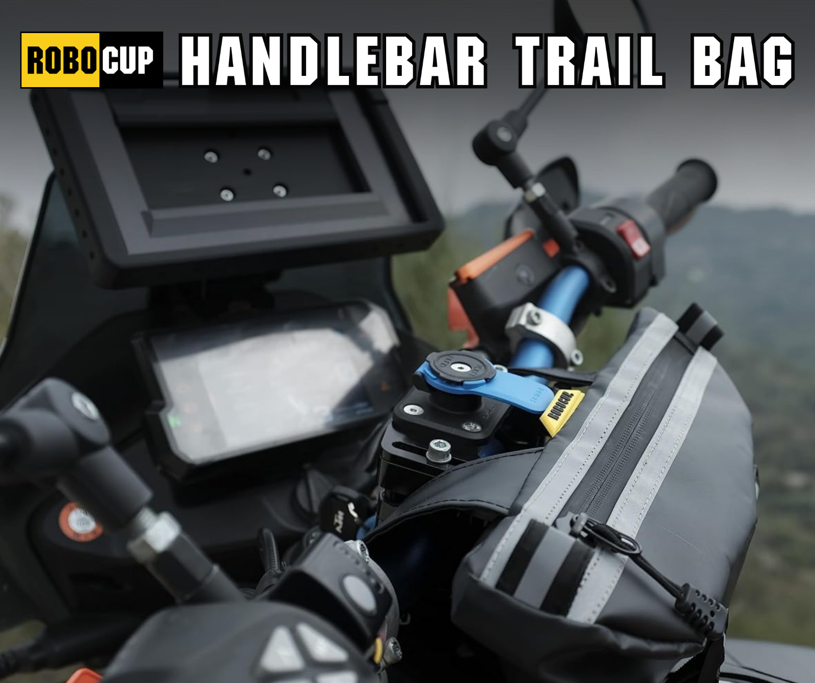 HANDLEBAR STORAGE BAG: MOTORCYCLE, DIRT BIKE, DUAL SPORT, ATV, QUAD, EBIKE, MTB