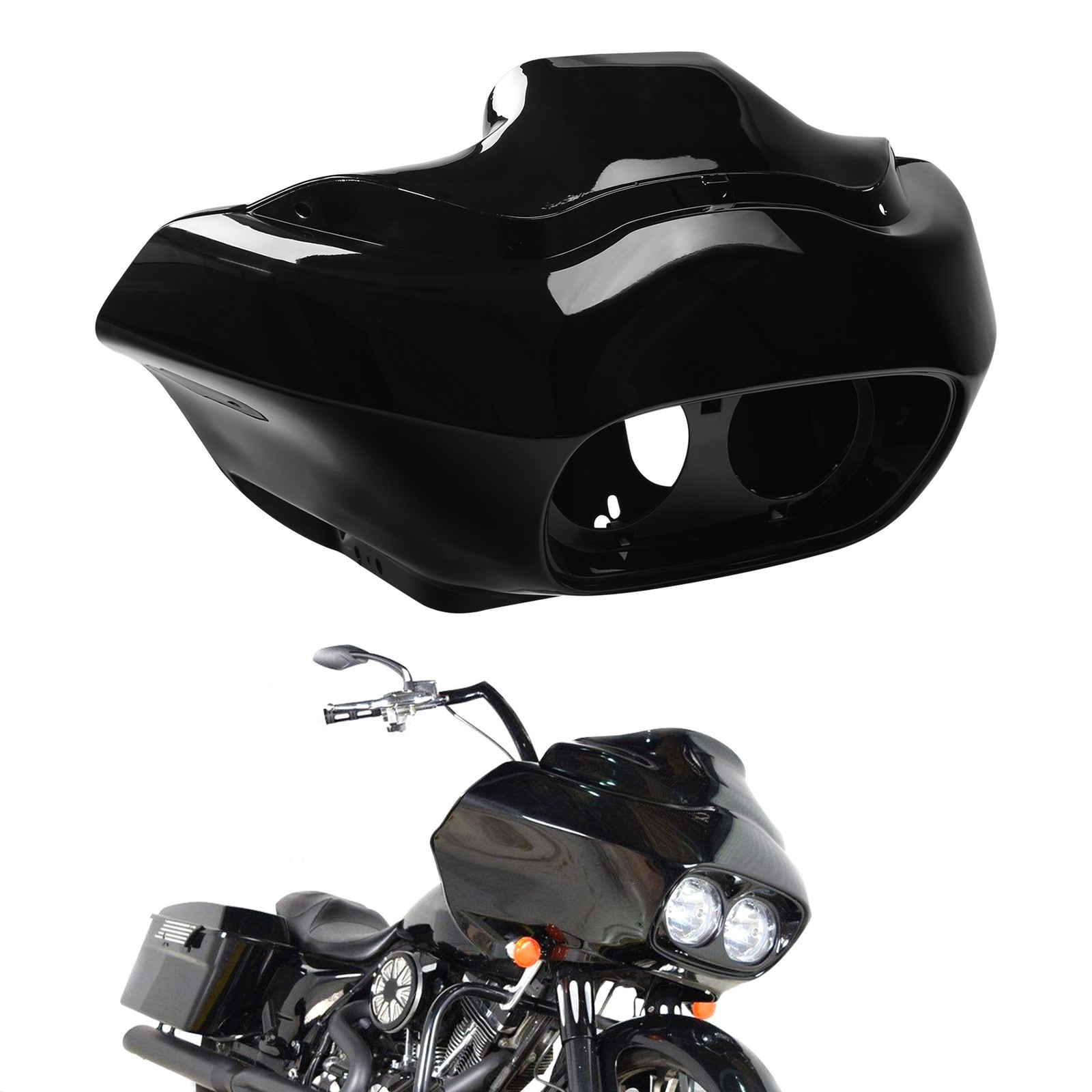 Front Fairings With 5.75” Dual Headlight Fit For Harley Road Glide 1998-2013