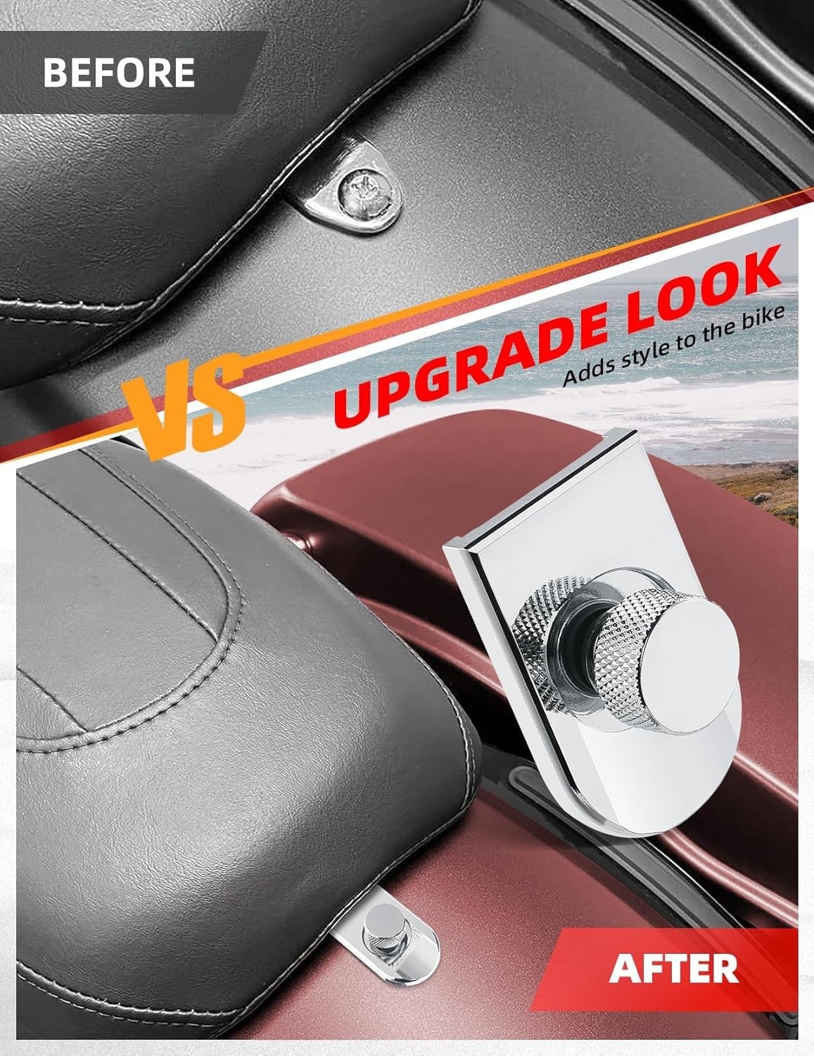 Easy-to-Install Chrome Seat Bolt Tab for Harley Davidson Motorcycles – 1996-2026