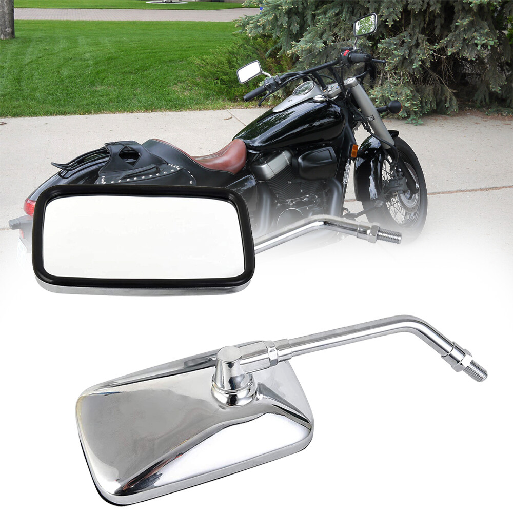 Chrome Rectangle Motorcycle Rearview Mirror 10MM For Suzuki GZ250 GZ 250 TU250 X