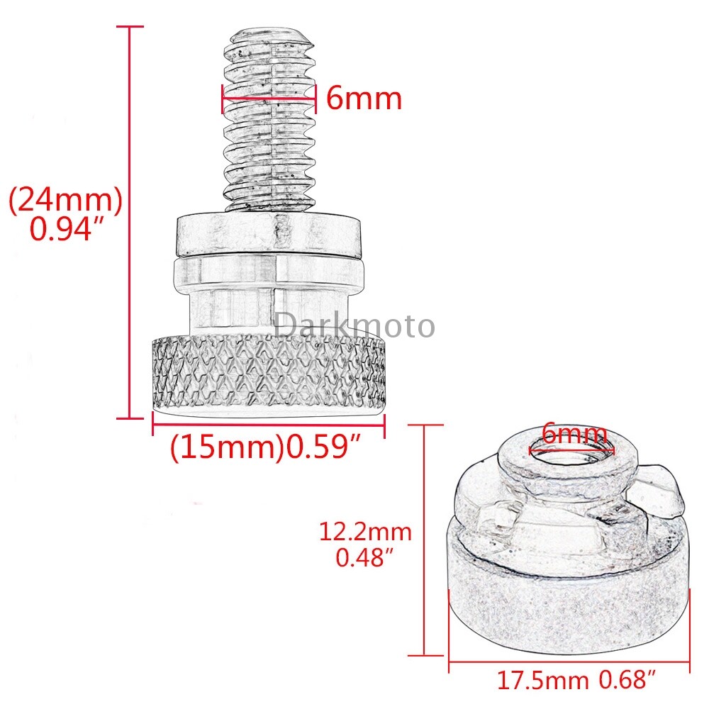 Motorcycle Fender Rear Seat Bolt Screw Mount For Harley Touring Electra Glide