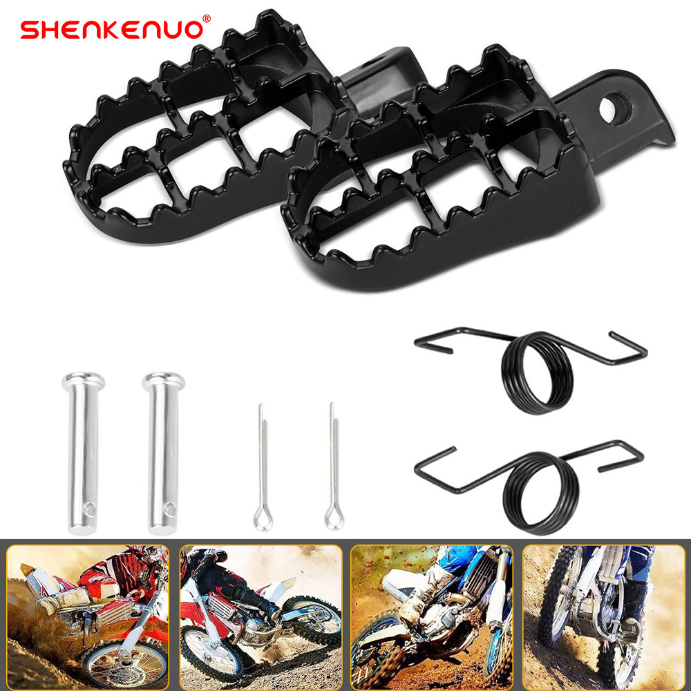Motorcycle Wide Foot Pegs Footrest For Honda CR CRF XR Yamaha Kawasaki Dirt Bike