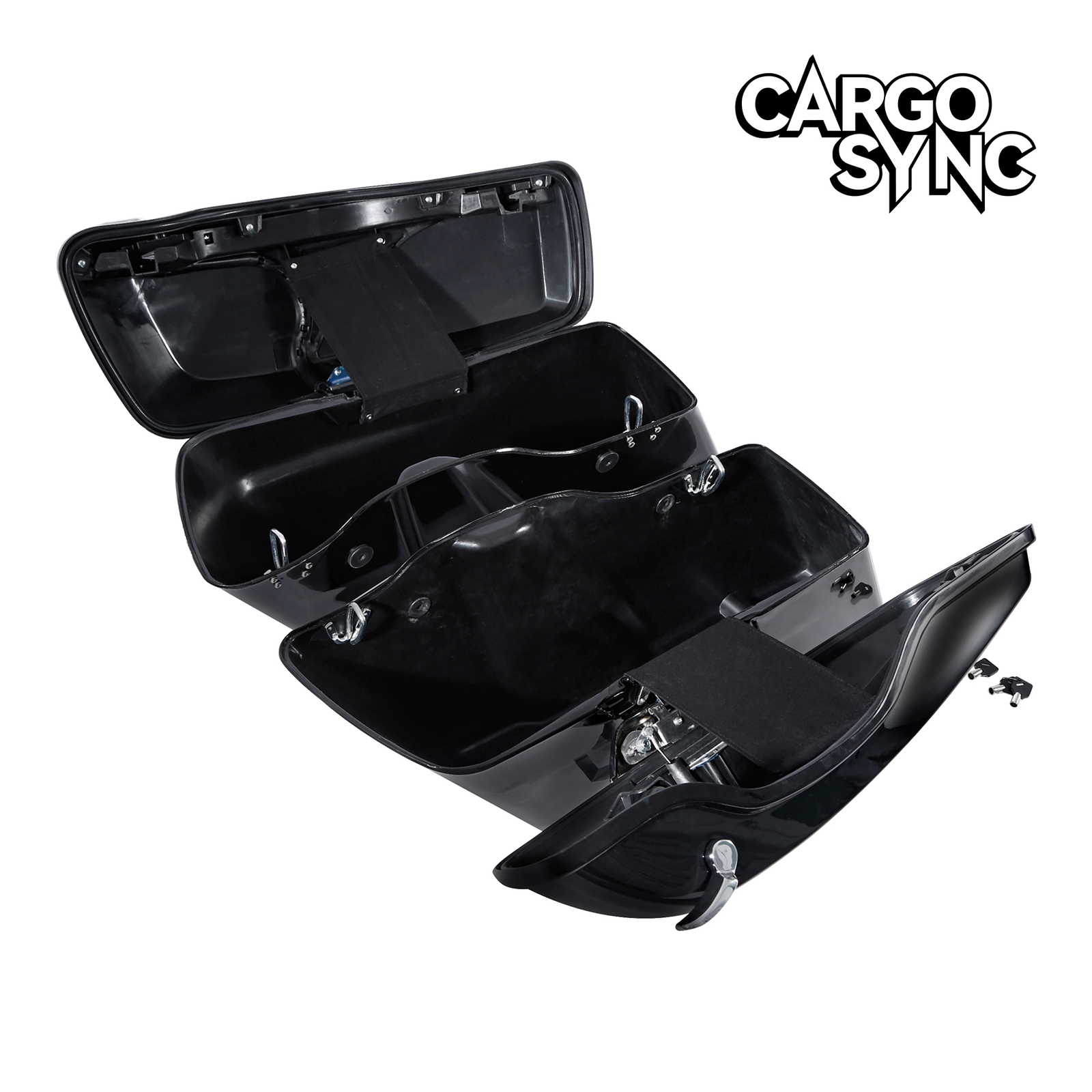 Vivid Black Saddlebags Saddle Bags Fit For Harley Touring Street Glide ’14-24