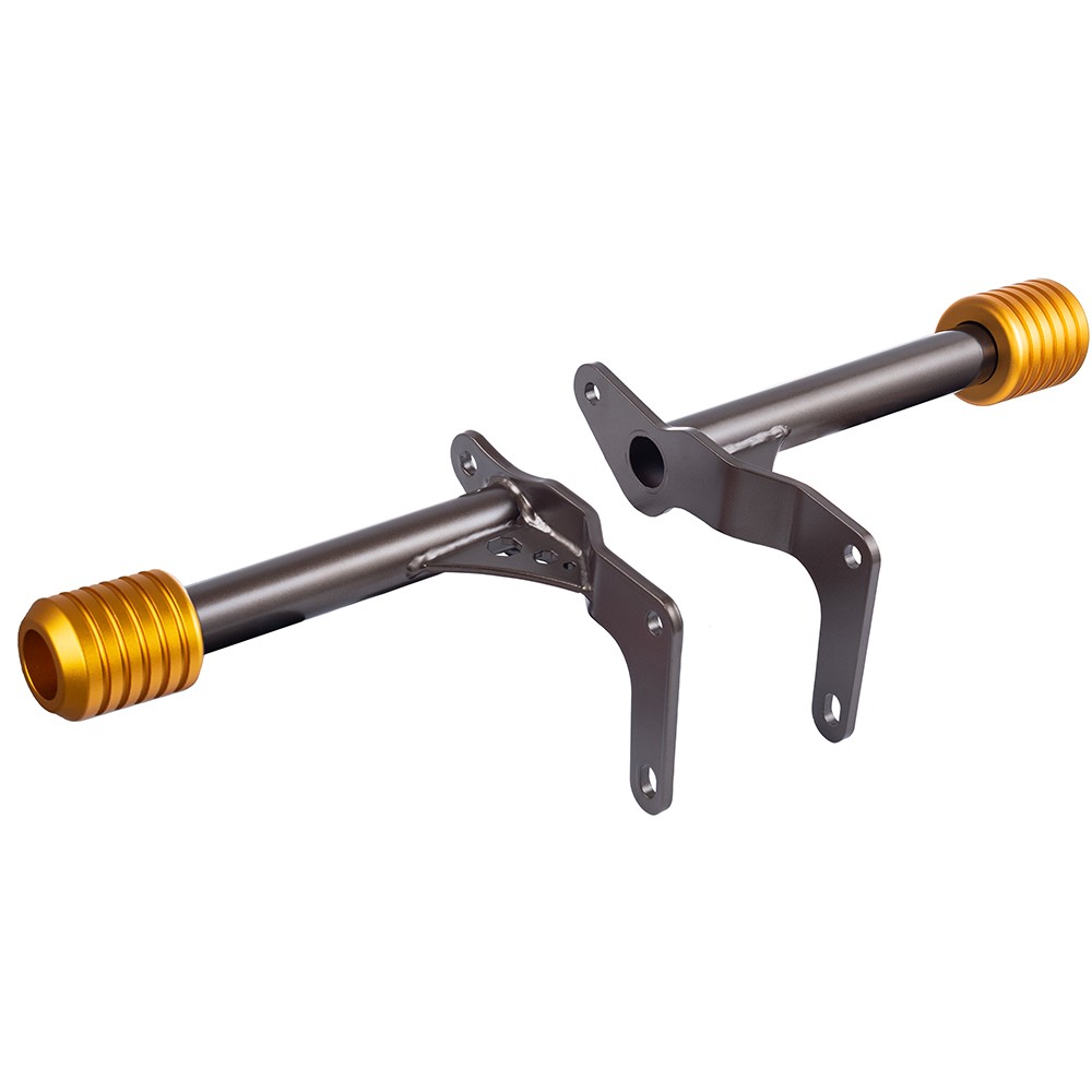Gold CNC ProTek Performance Bronze Rear Crash Bar Sliders For Harley M8 Softail