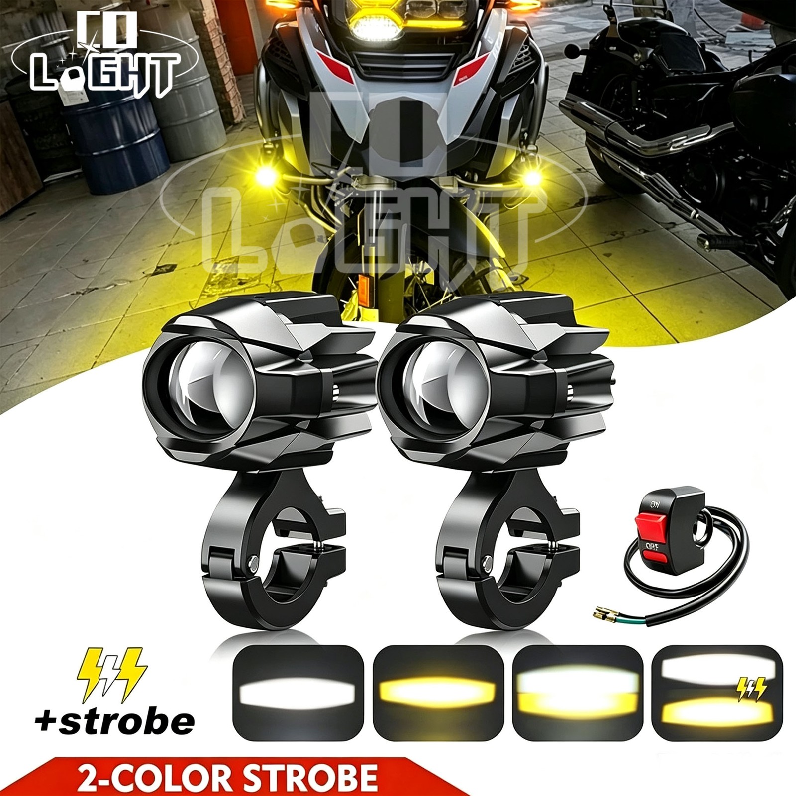 2x 2″ LED Work Lights Driving Fog Lamp For Motorcycle Offroad ATV UTV W/ Switch