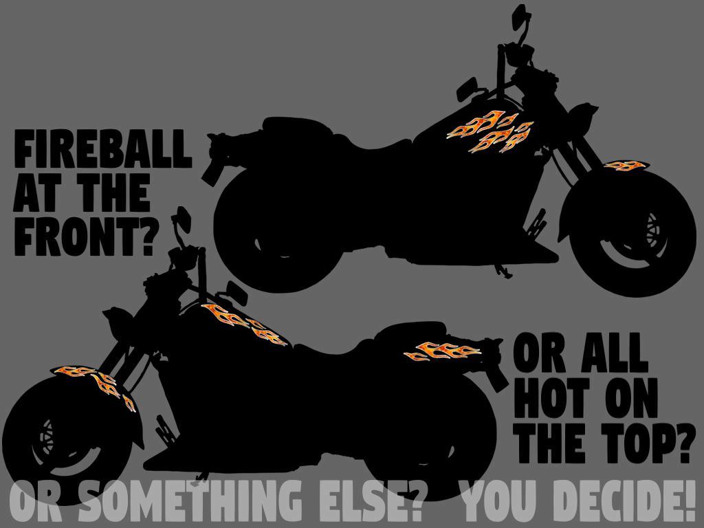 Motorcycle flame decals – 7pc set – Tangerine/Cherry/Smoke for Harley Honda etc
