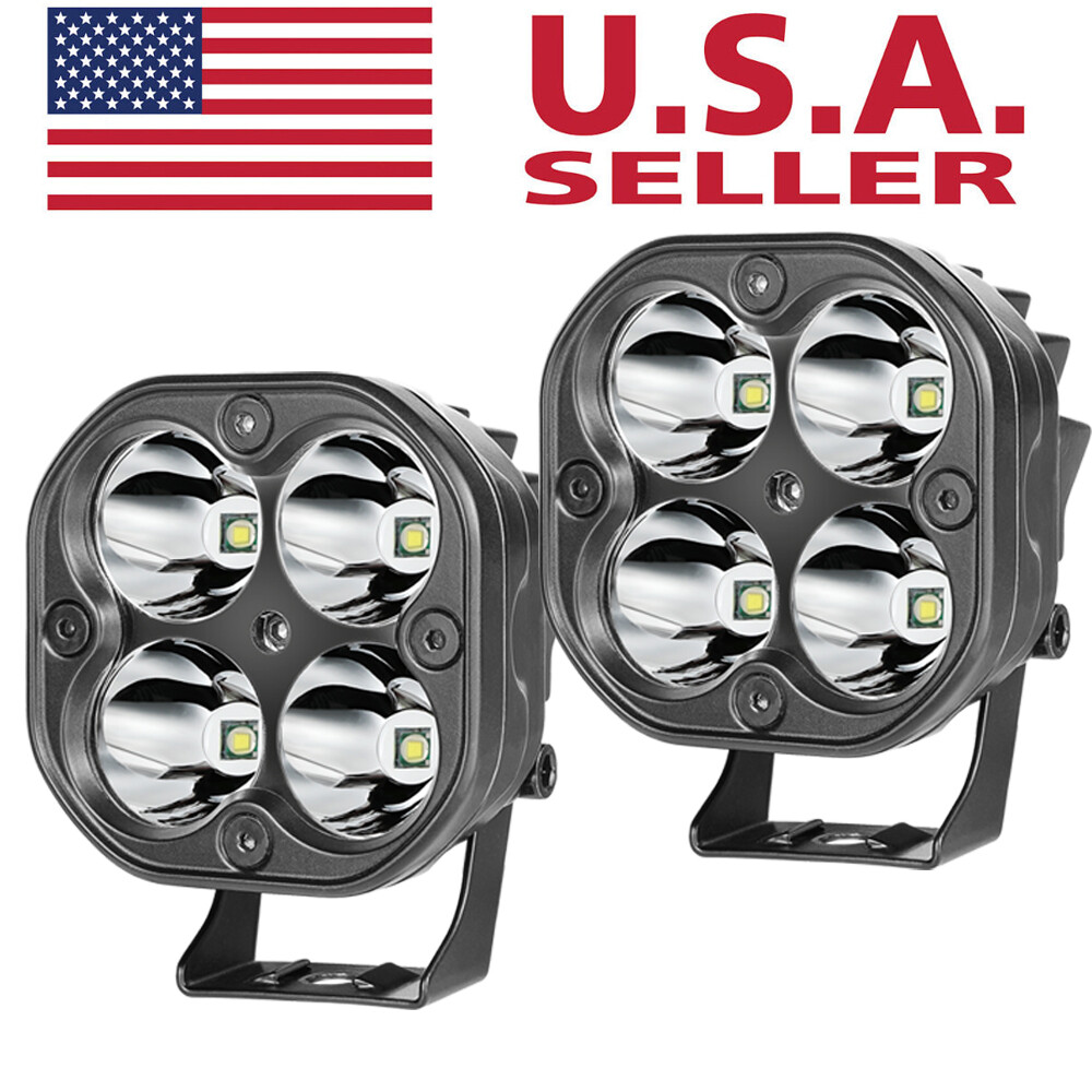 2x 80W LED Spot Light Auxiliary Headlight Driving Fog Lamp Motorcycle Wiring Kit