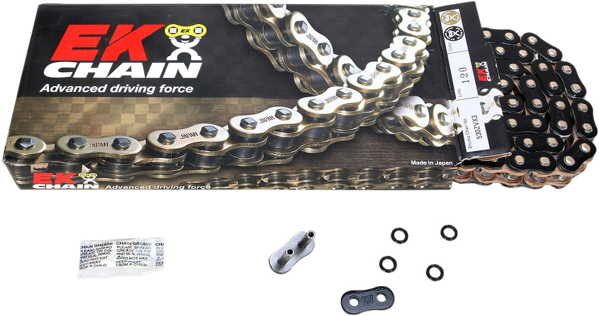 EK – 530 ZVX3 Sportbike Chain For 120 Links Black/Gold | 530ZVX3-120KG