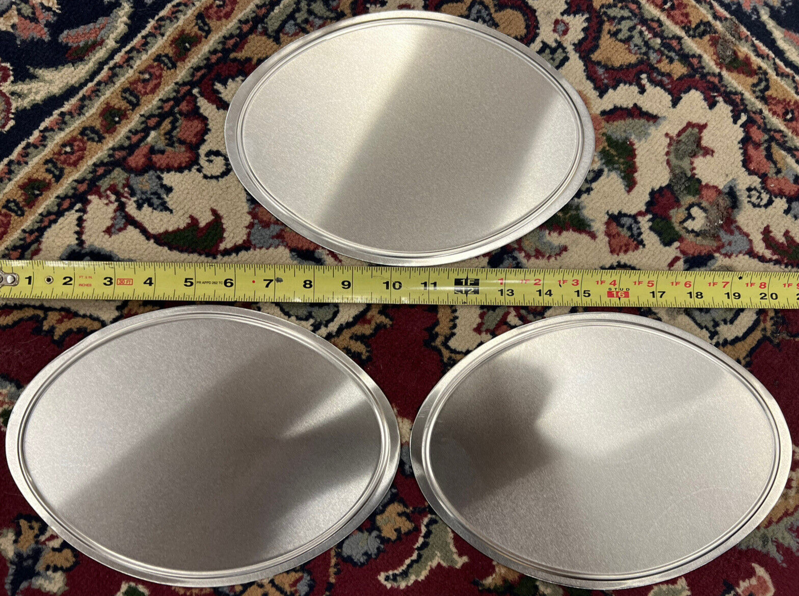 SET OF 3 Custom Size OVAL MC RACING NUMBER PLATES 7”x10”x032″ 1/8” Bead Al New