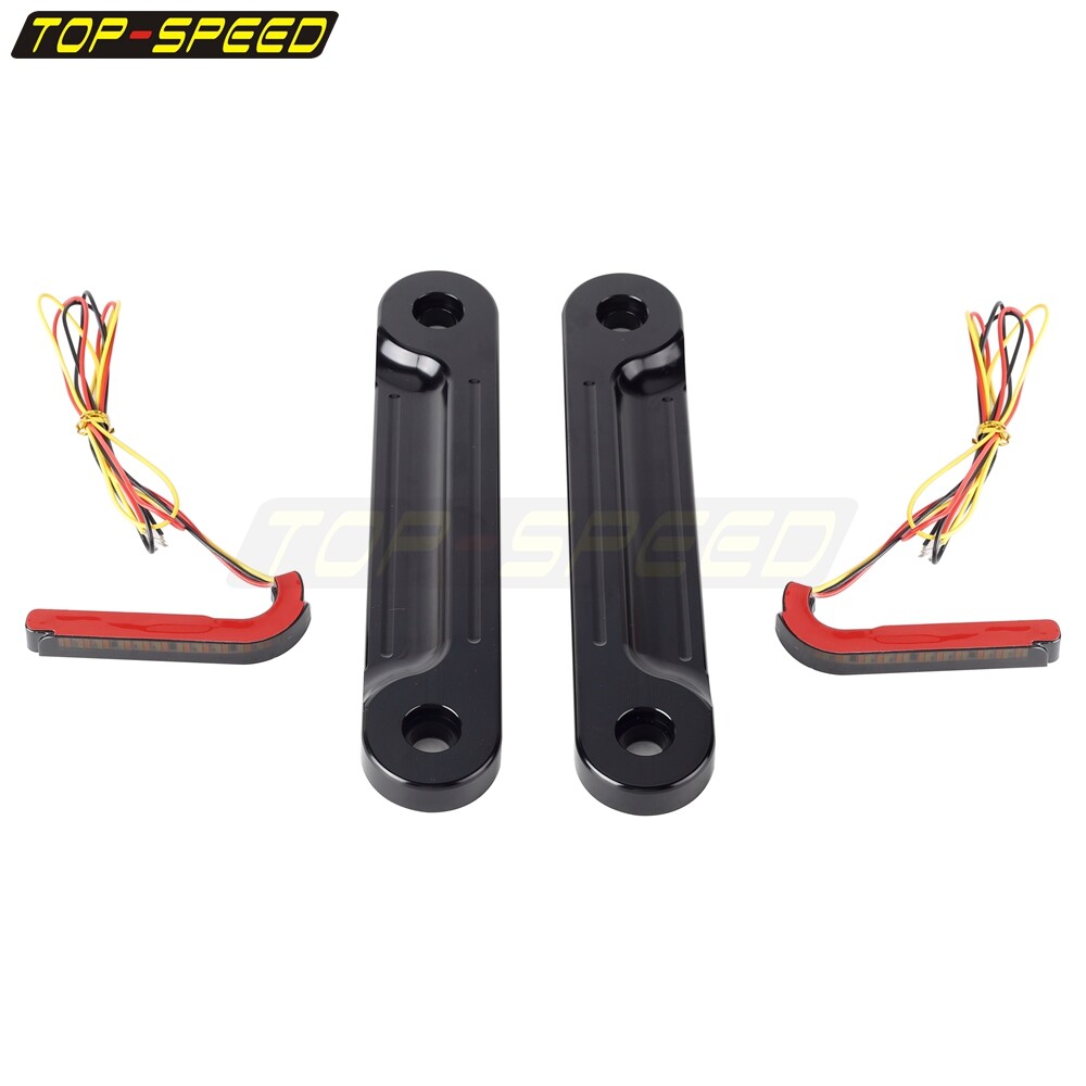 Flush Fork Amber Turn Signals Light White Running Light Brackets For Harley