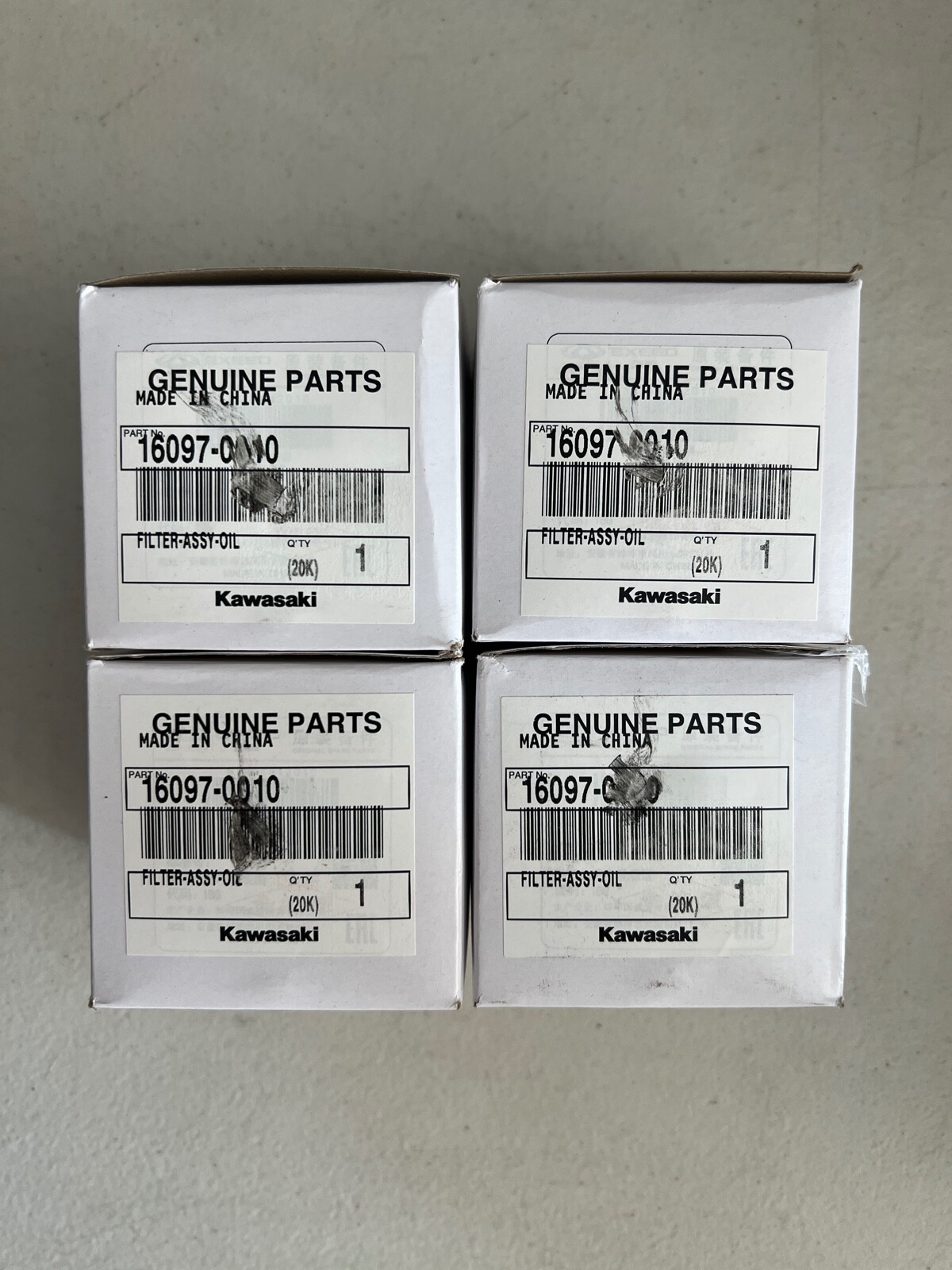 4 Pack Kawasaki OEM Replacement Oil Filter 16097-0010