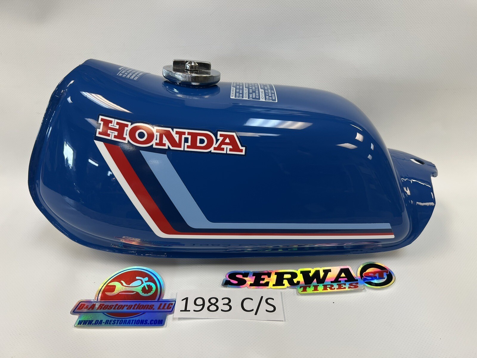 1983 Honda OEM Blue ATC70 Gas Fuel Tank Steel Serwa Reproduction Brand New