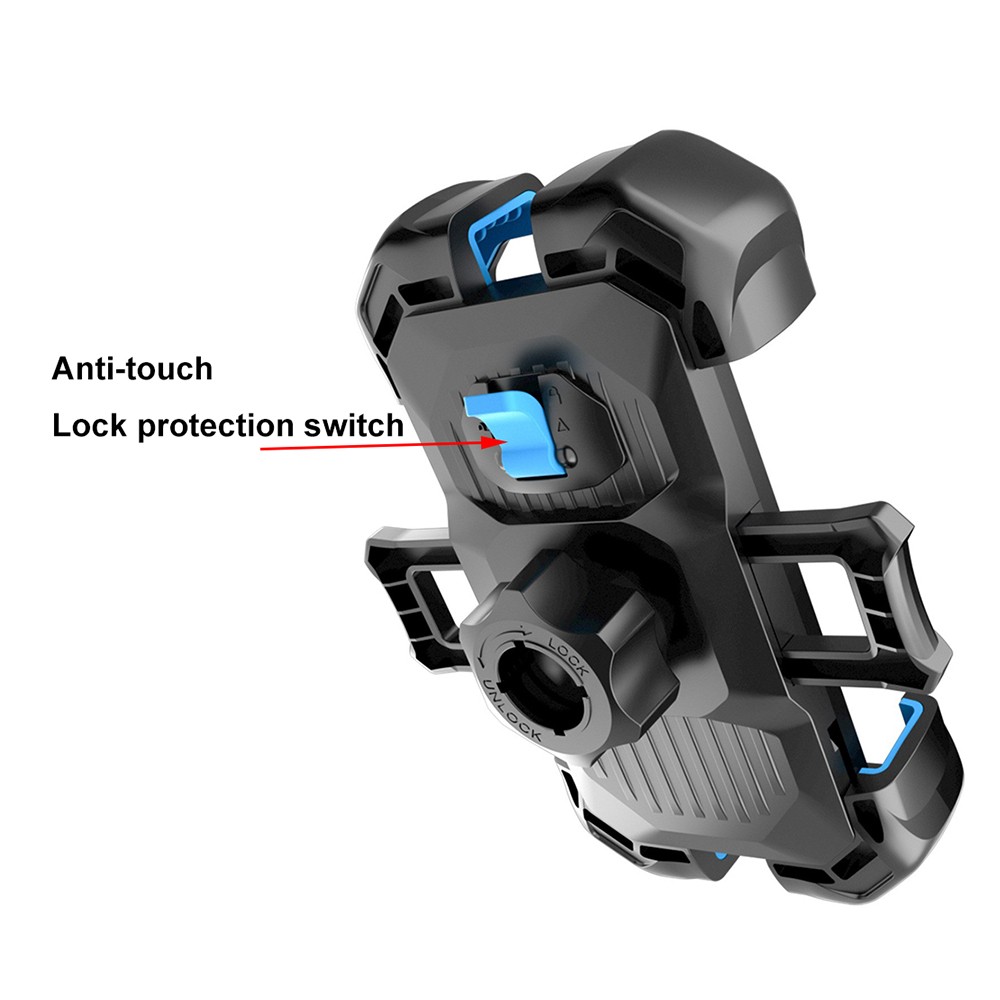 Auto Lock Motorcycle Phone Mount Bike Phone Holder Double Lock Anti-Vibration